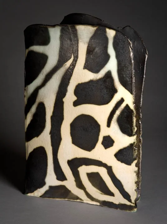Hand-built stoneware vase , fired in oxidation
