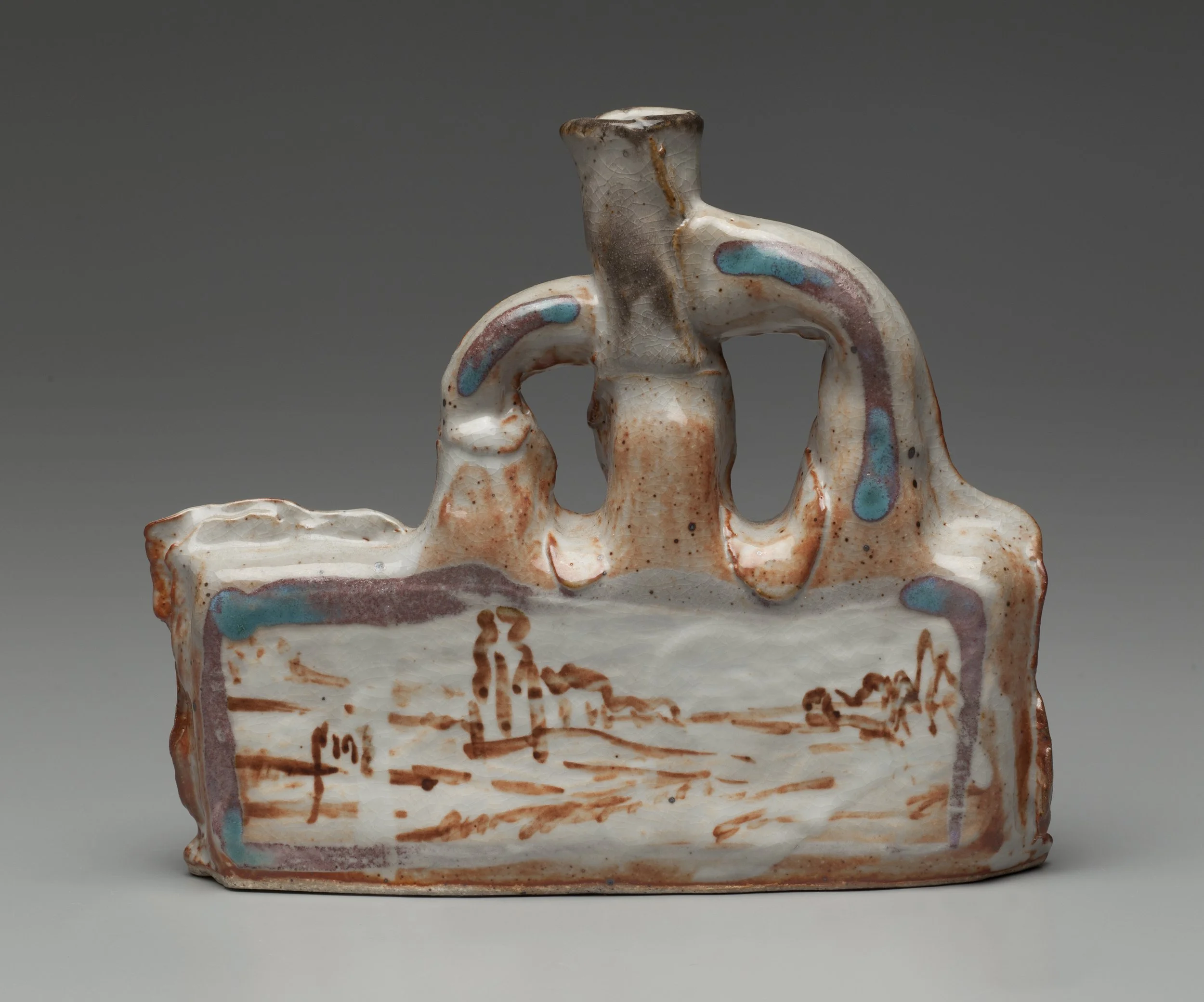 Hand-built stoneware vase/bottle, reduction fired