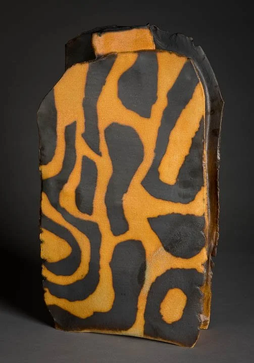 Hand-built stoneware vase , fired in oxidation