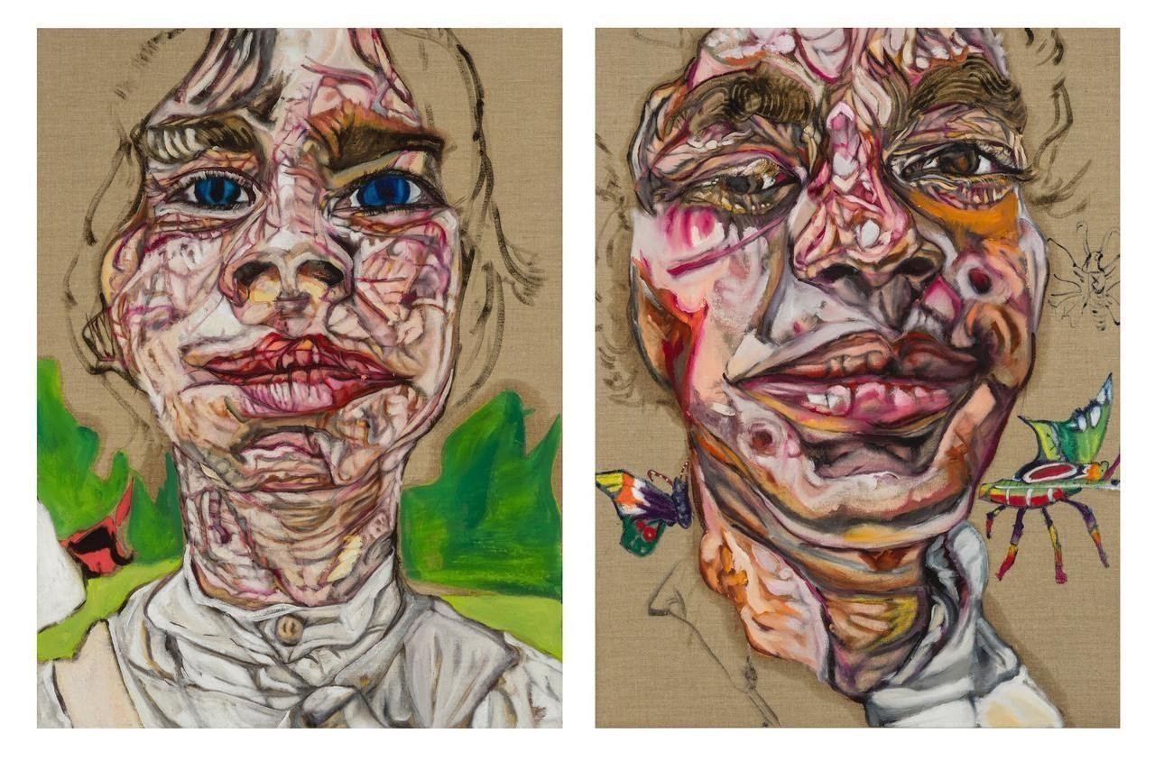 Reenactors 1 & 2 (2019, Oil on linen 38” x 28” (each))