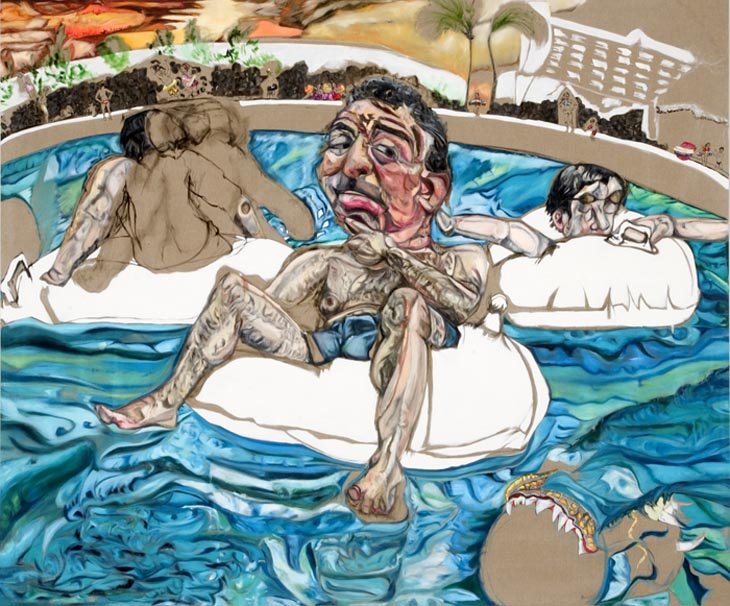 The Lazy River (2006, Oil on linen, 90" x 108")