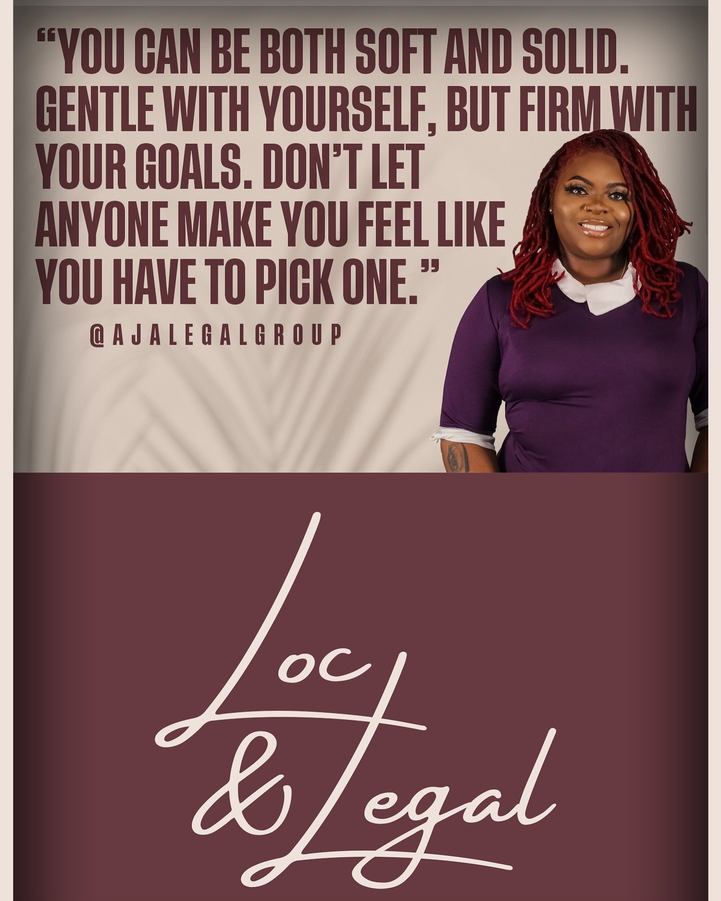 Get Loc&rsquo;d &amp; Legal with our weekly affirmations ✨

 &mdash;&mdash;-
#ajalegalgroup #locandlegal #affirmations #share #like
