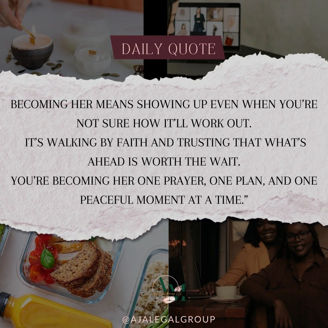 Some weeks are about pushing forward.
Others are about slowing down and letting God realign the plan.

This week, I'm reminding myself that becoming her isn't about perfection, it&rsquo;s about trusting the process and showing up with peace, not pres