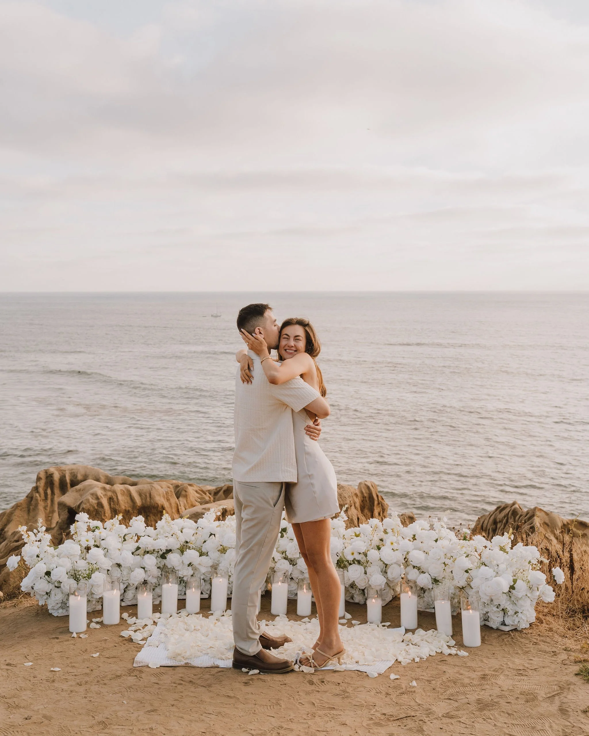 Surprise Marriage Proposal at Sunset Cliffs Natural Park in San Diego, California (Southern California Engagement Photographer)