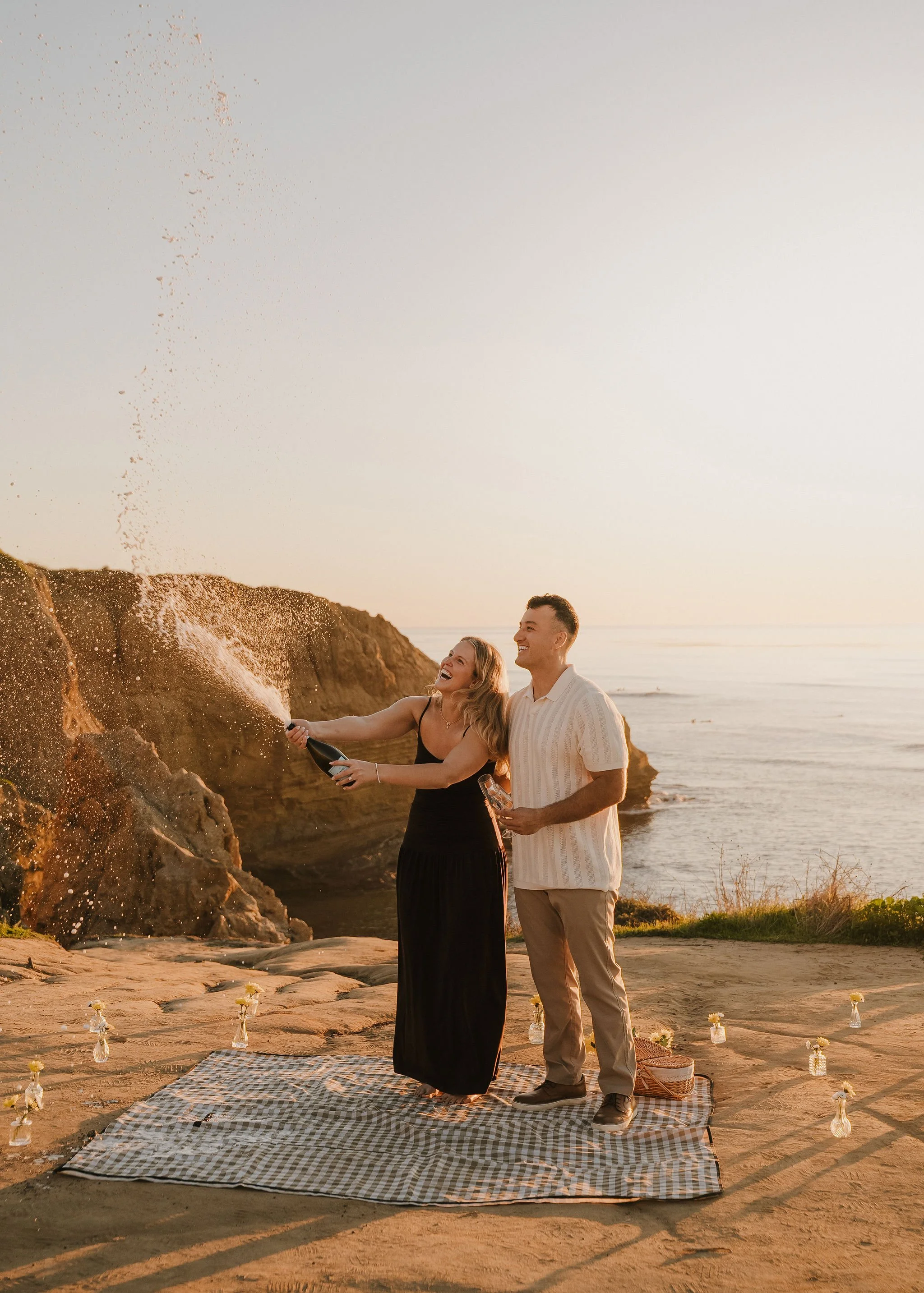Surprise Marriage Proposal at Sunset Cliffs Natural Park in San Diego, California