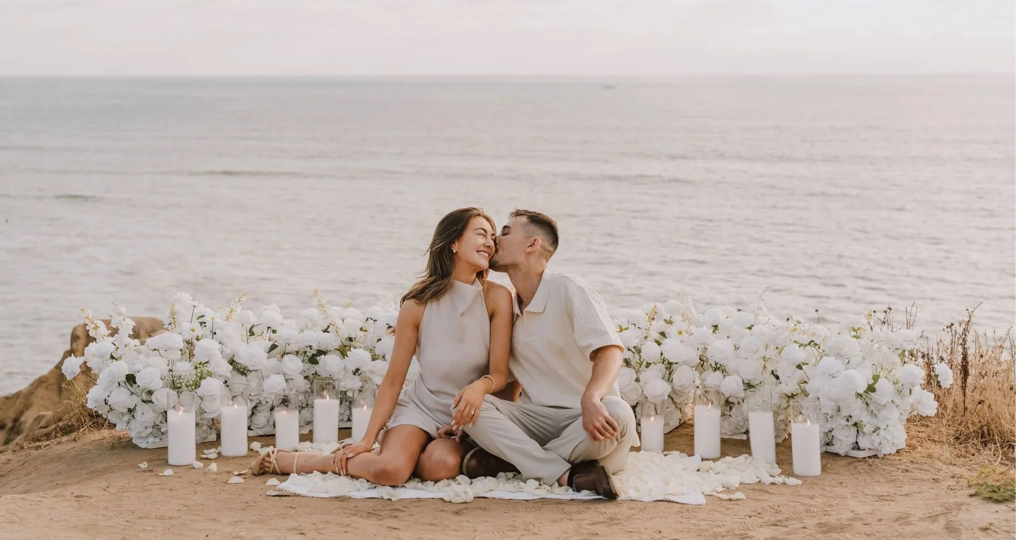 Surprise Marriage Proposal at Sunset Cliffs Natural Park in San Diego, California (Southern California Engagement Photographer)