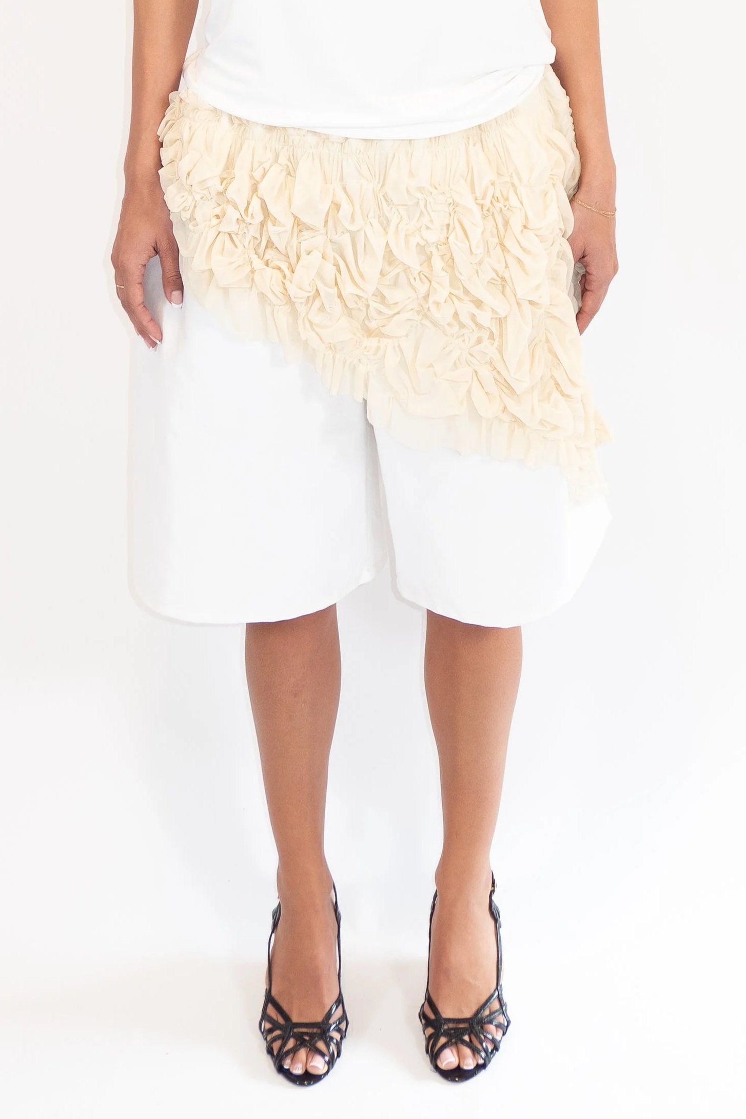 LAYERED SHORTS - IVORY BEIGE