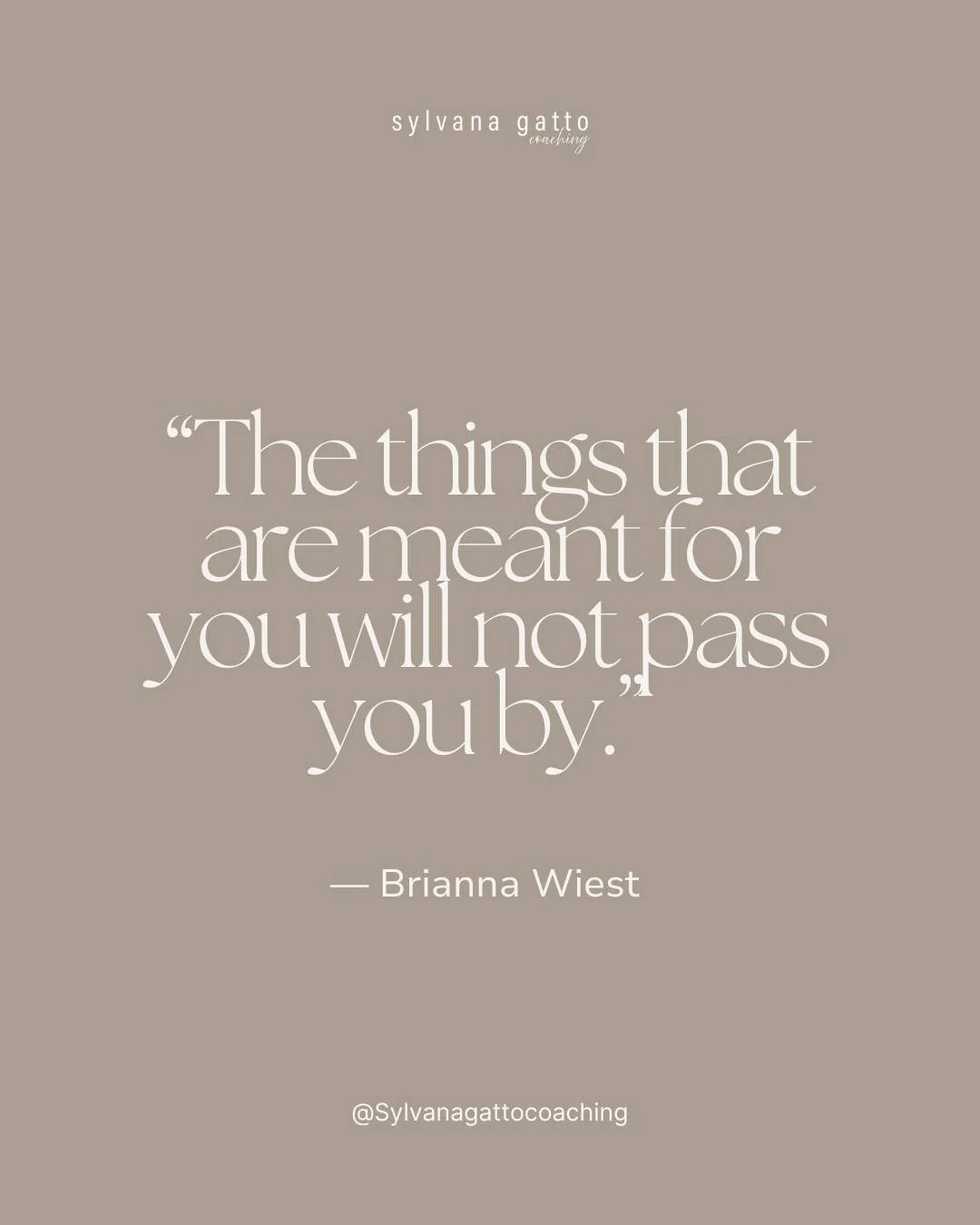 &ldquo;The things that are meant for you will not pass you by.&rdquo; &mdash; Brianna Wiest ✨

Some opportunities find you exactly when they&rsquo;re meant to. The timing, the alignment, the way the stars seem to rearrange themselves - you just know 
