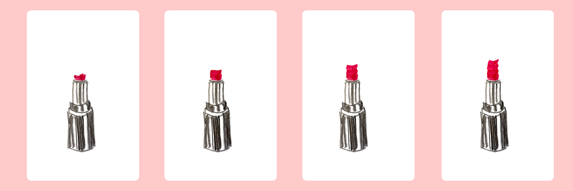 progress sketches in mixed media of stop-motion lipstick