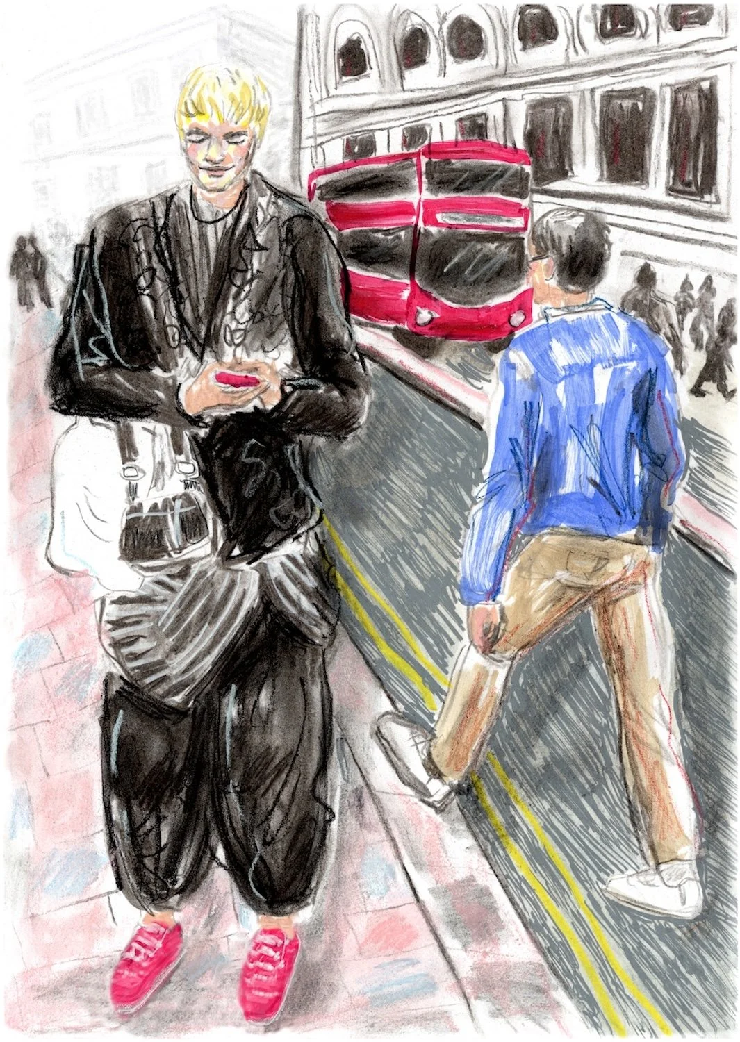 London street style illustration seb black