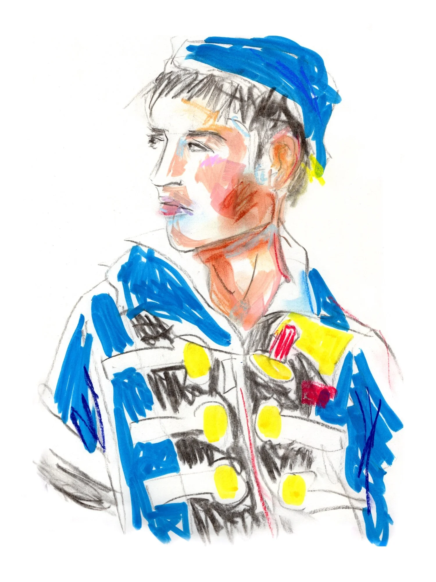 Charles Jeffrey fashion illustration by Seb Black