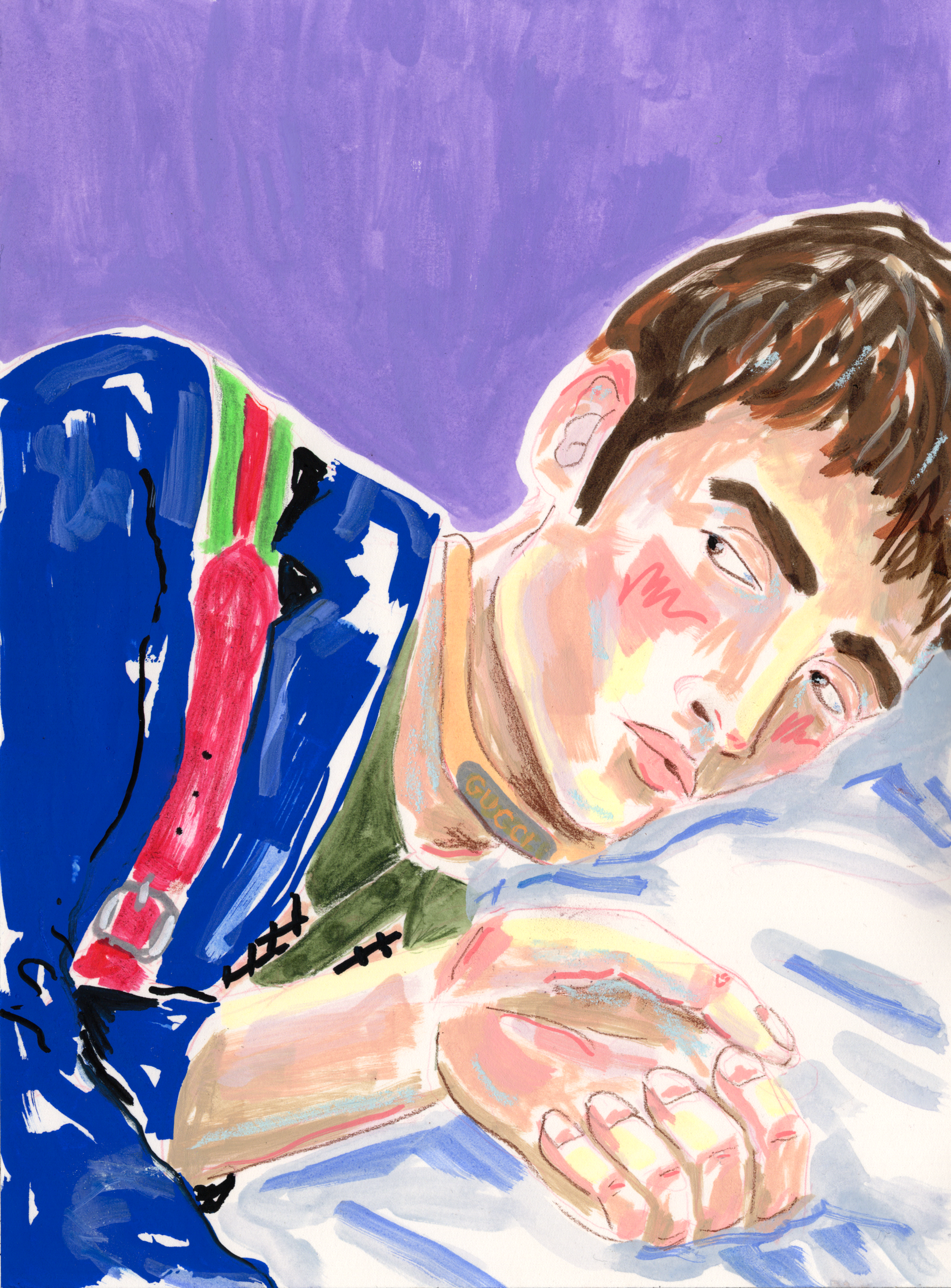 Gucci luxury fashion illustration menswear - Seb Black