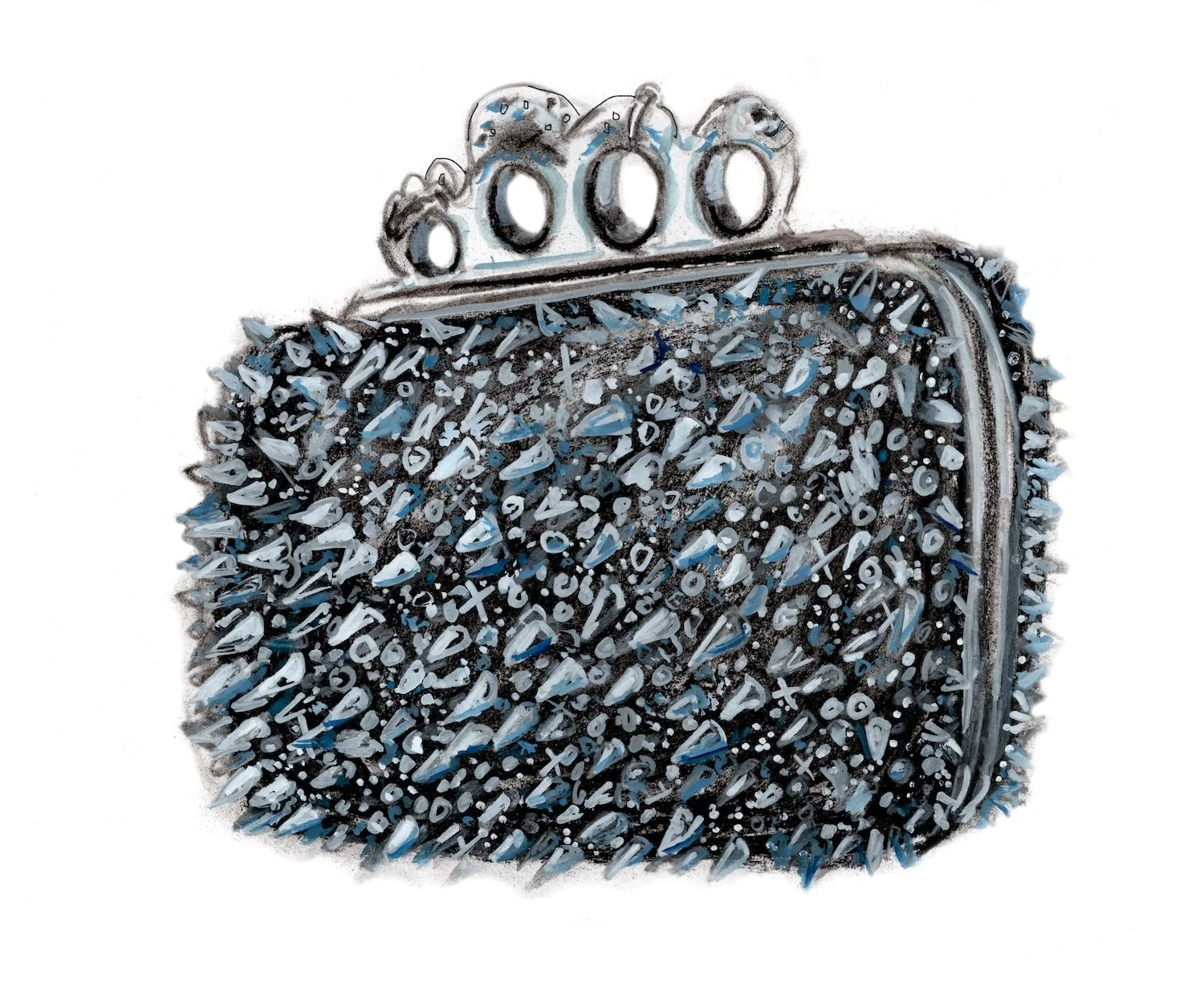 Alexander McQueen handback fashion illustration Knuckle Duster Clutch