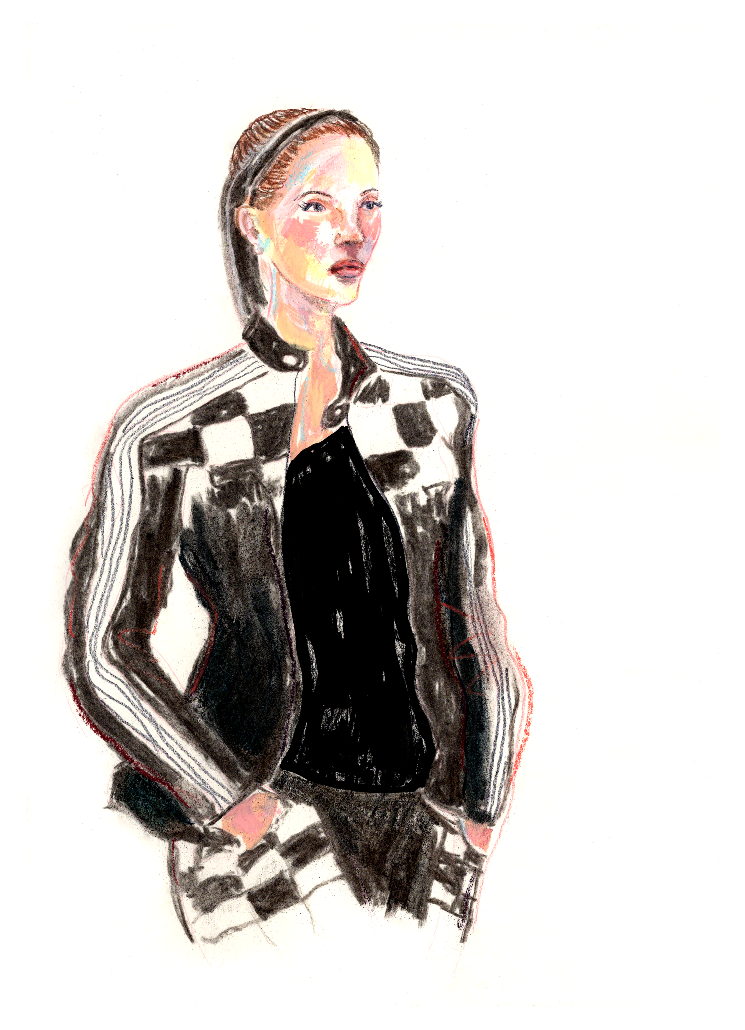 luxury fashion illustration Dior womenswear SS2025 by Seb Black