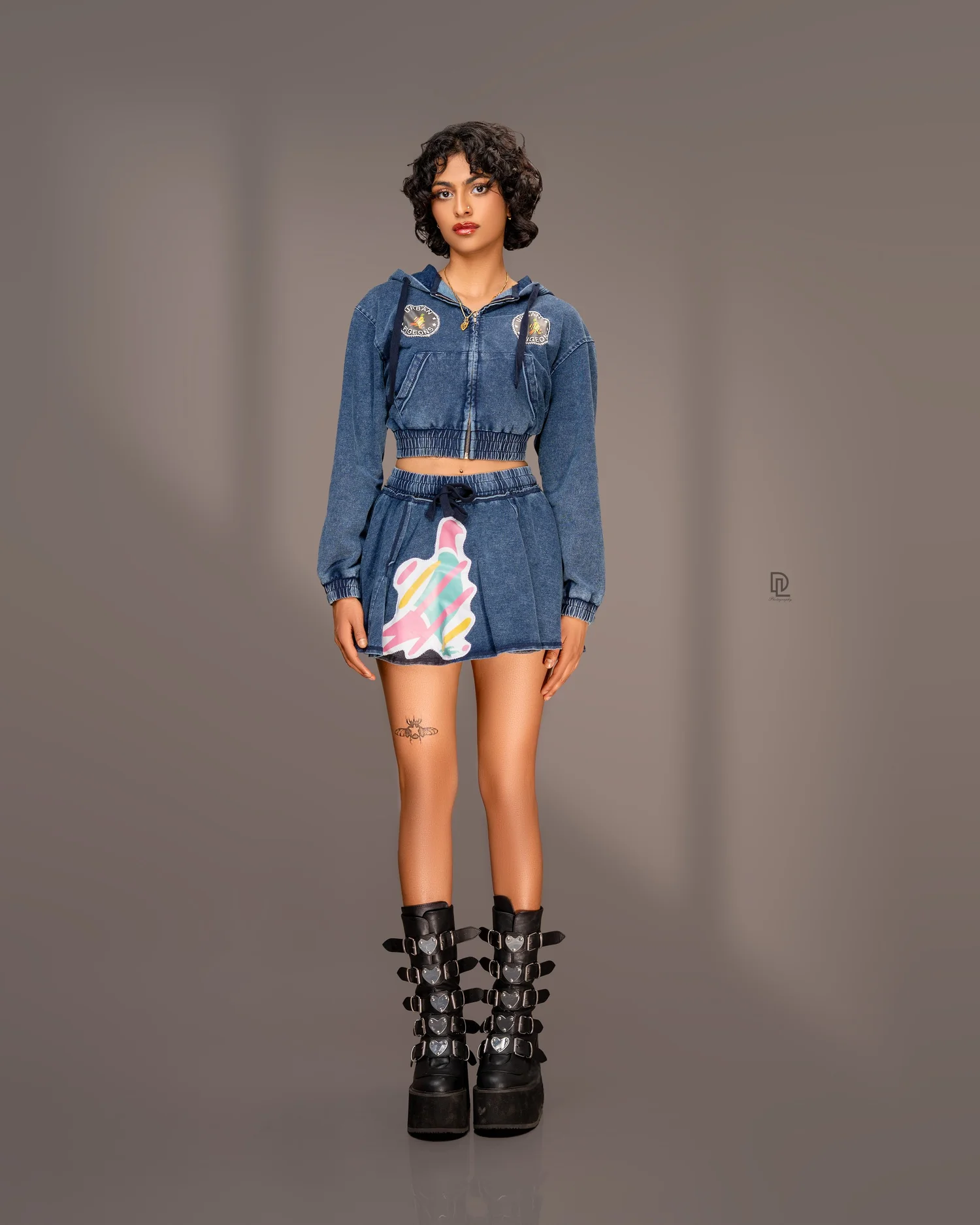 igusa 193 sugar patch zip hoodie skirt 【公式通販】