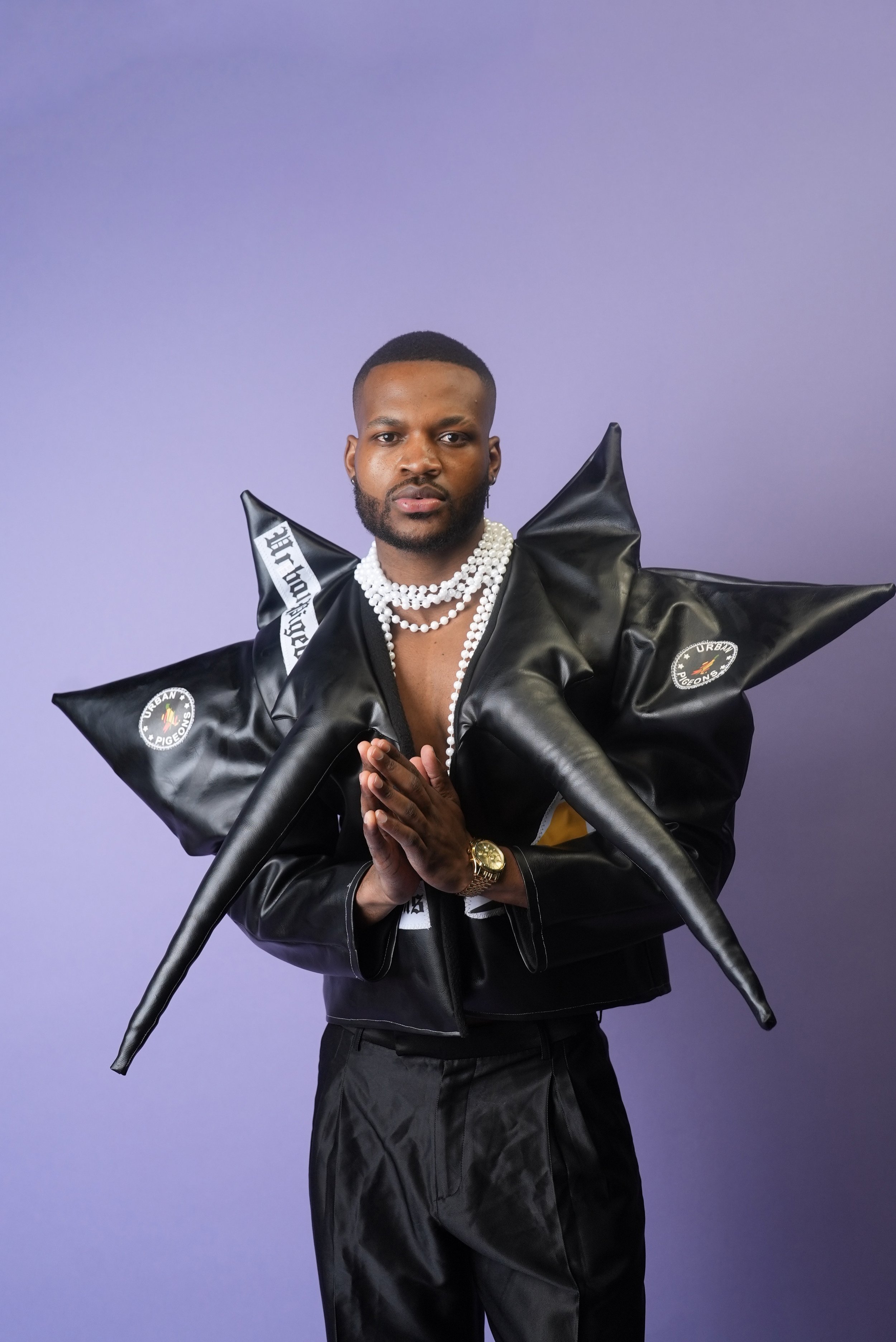 Unisex Black Leather Star Jacket