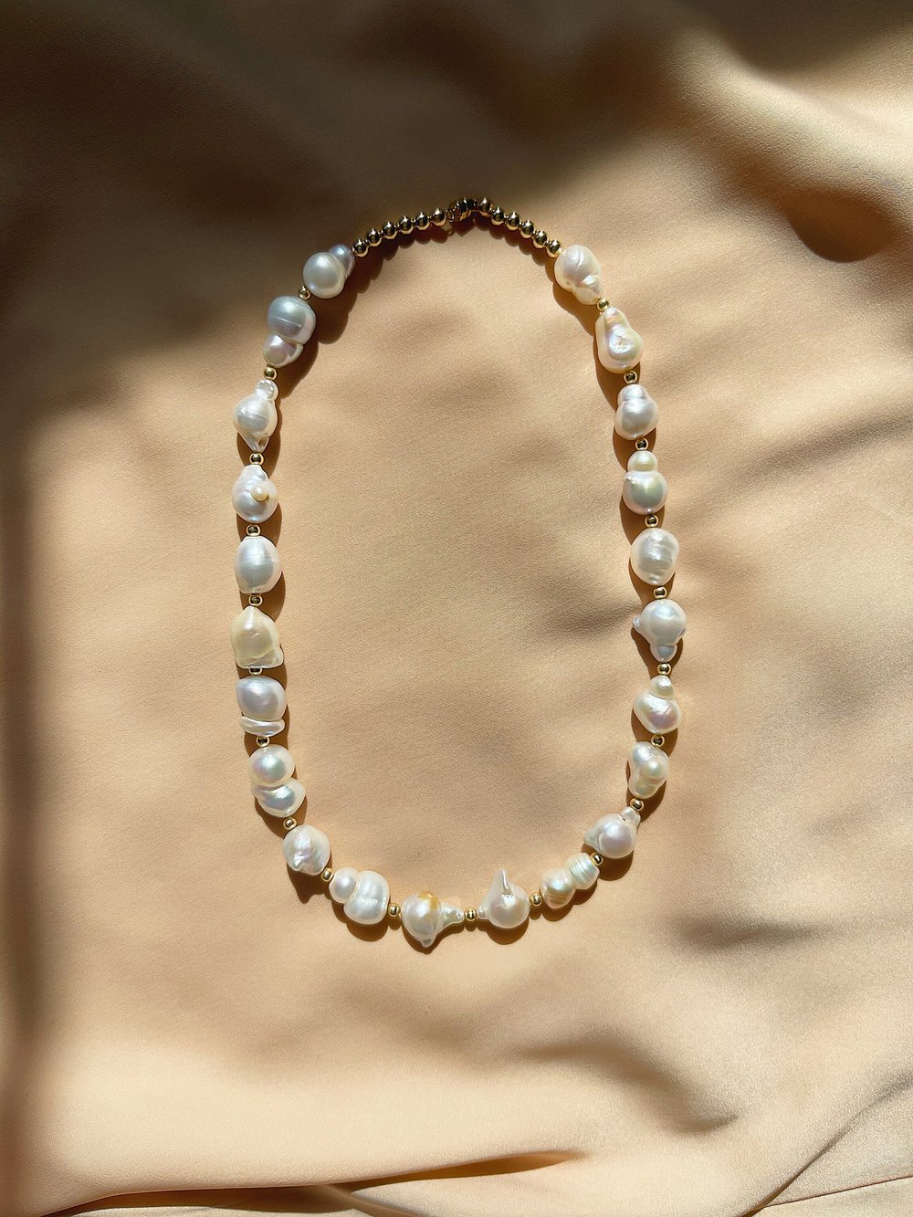 Chunky Baroque Pearl and Gold Necklace — Mon Ete Studio | Colorful Beaded  Jewelry with Freshwater Pearls and Gemstones