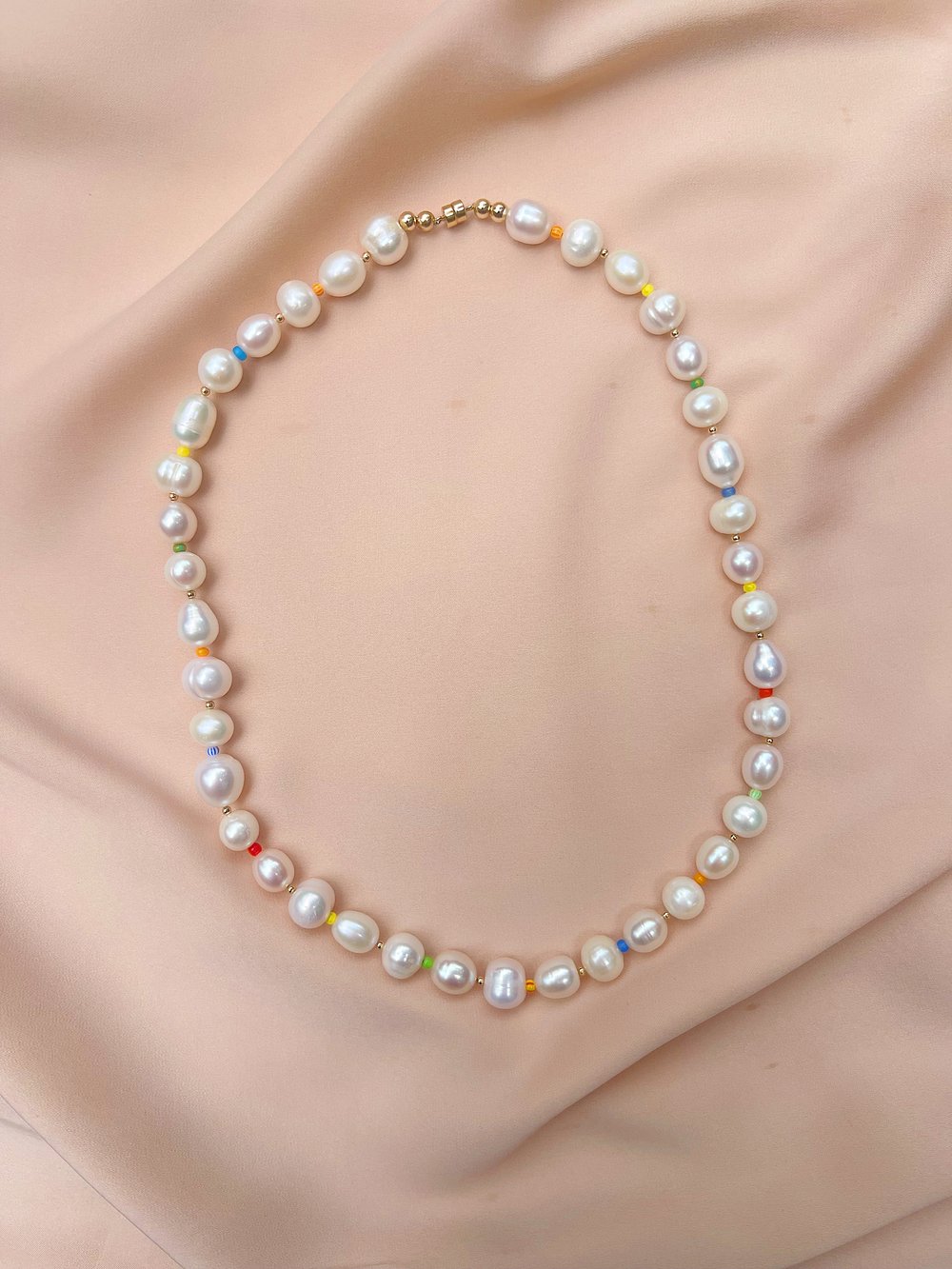 Colorful Bead and Baroque Pearl Necklace — Mon Ete Studio | Colorful Beaded  Jewelry with Freshwater Pearls and Gemstones