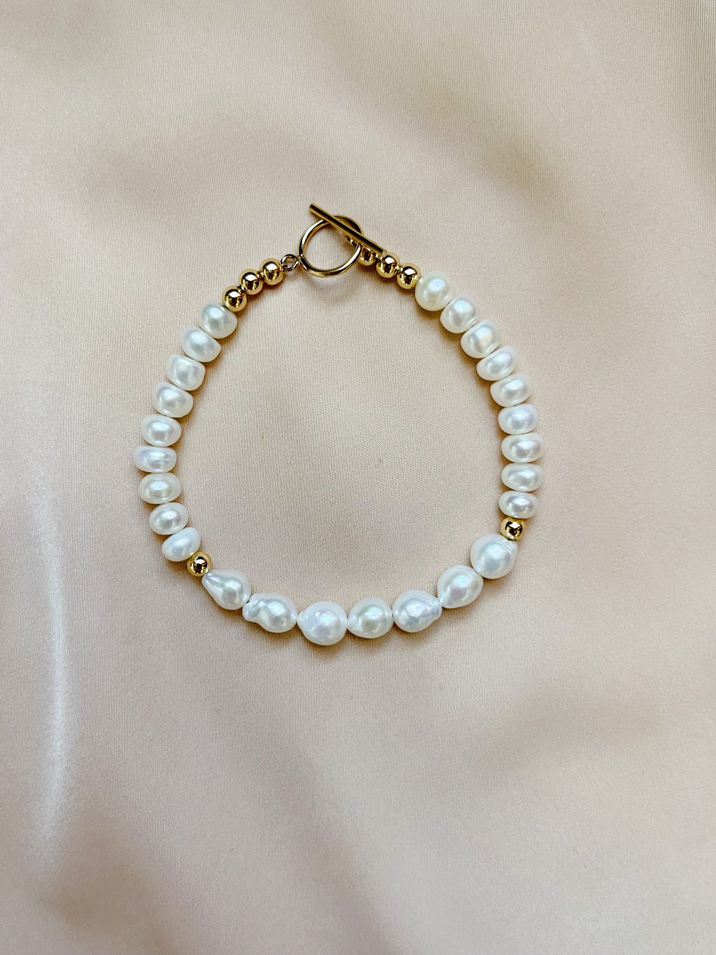 Freshwater Baroque Pearl and 14k Gold-Filled Bracelet — Mon Ete Studio ...