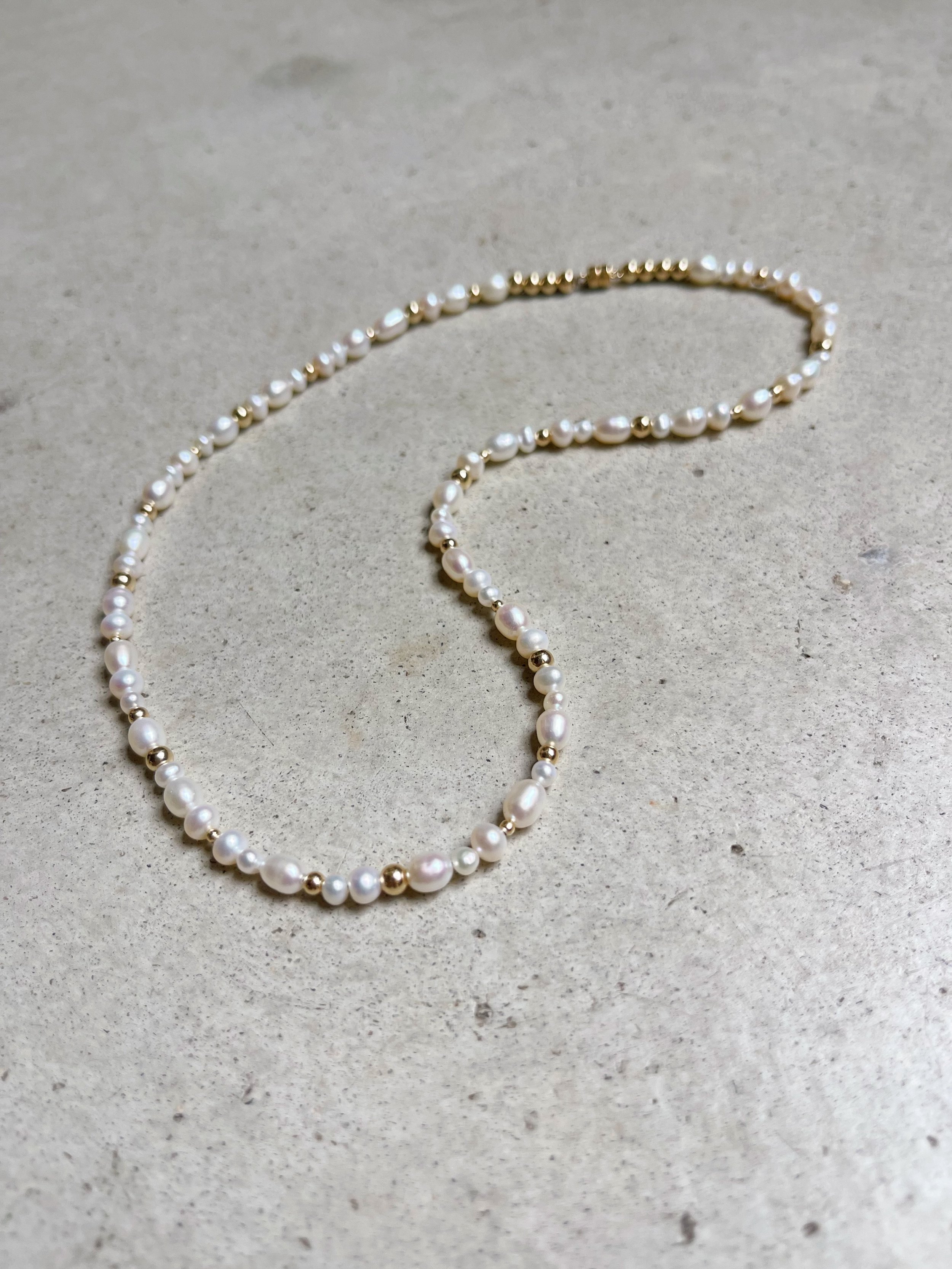 Dainty Pearl and Gold Beaded Necklace — Mon Ete Studio | Colorful ...