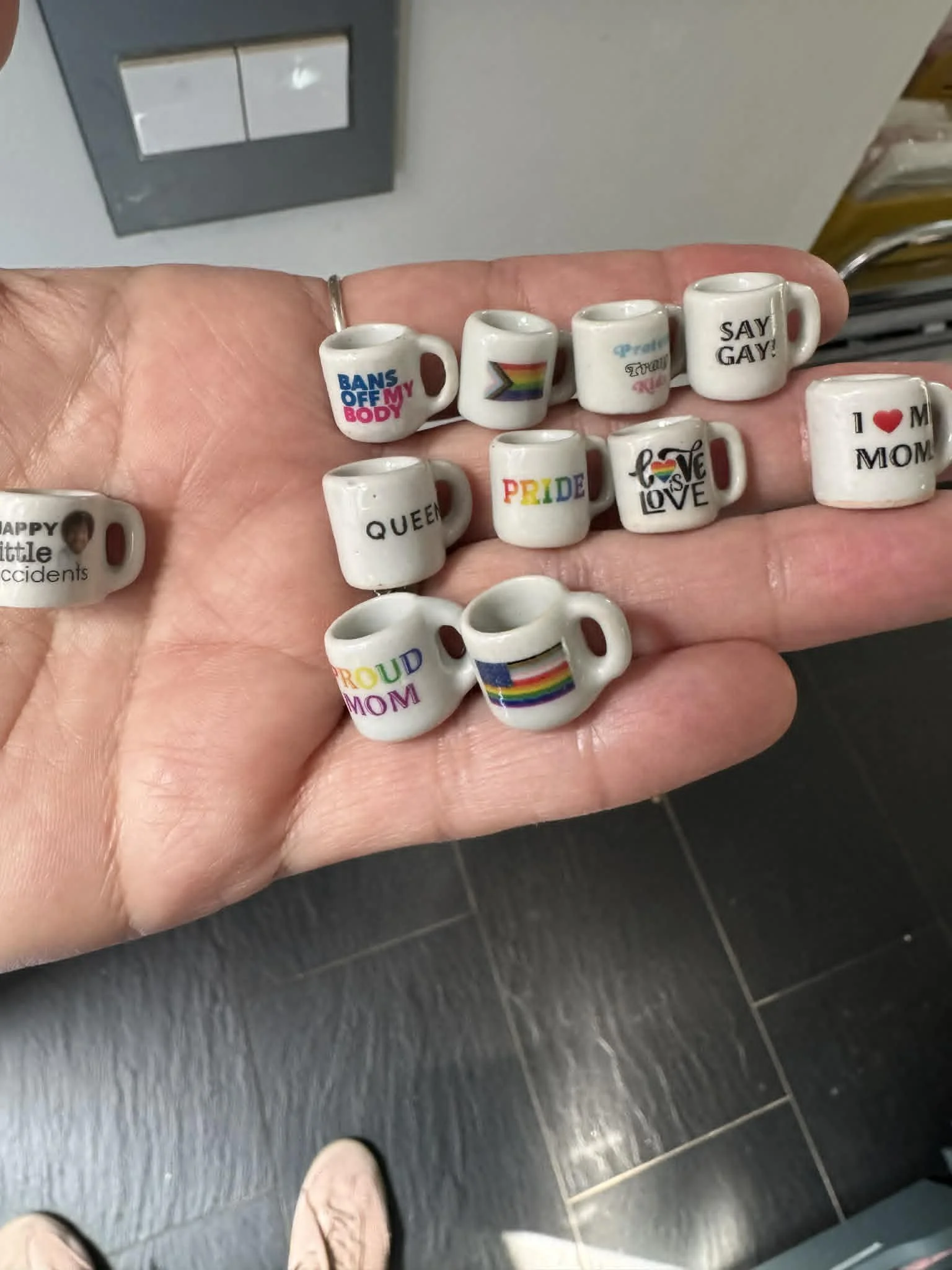 Miniature Pride mugs from Mini Mayhem