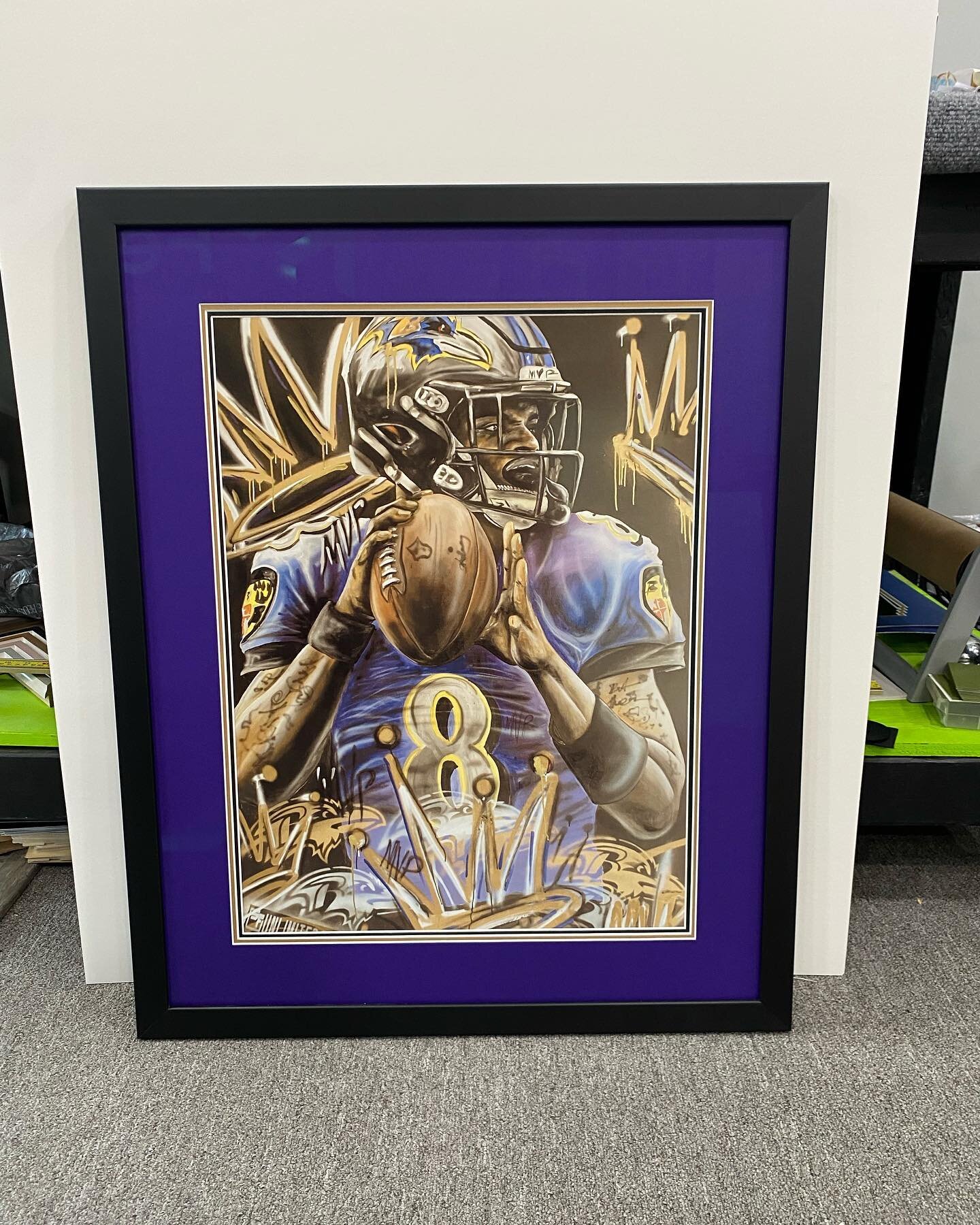 For sale!! A Lamarvalous Christmas gift for your Ravens fan by local artist! 25&rdquo; x 31&rdquo;