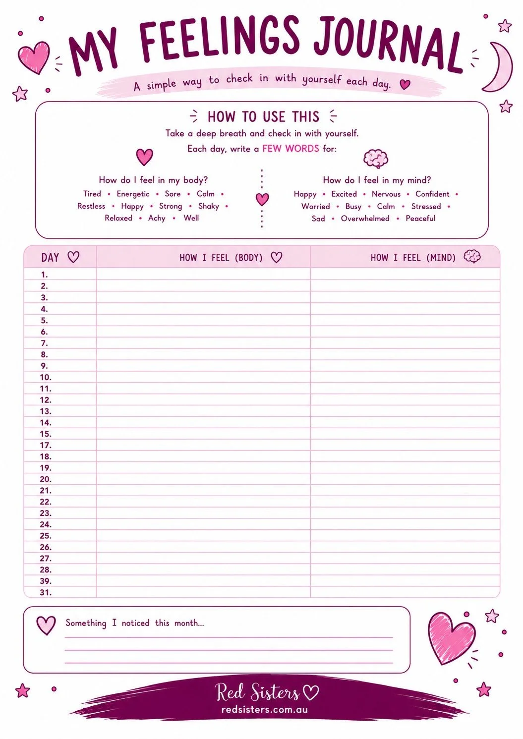 My Feelings Journal