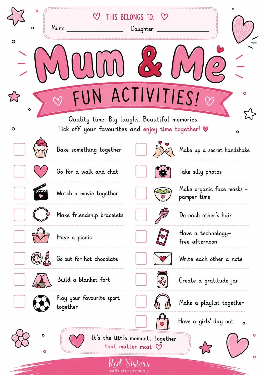 Mum & Me Fun Activity List