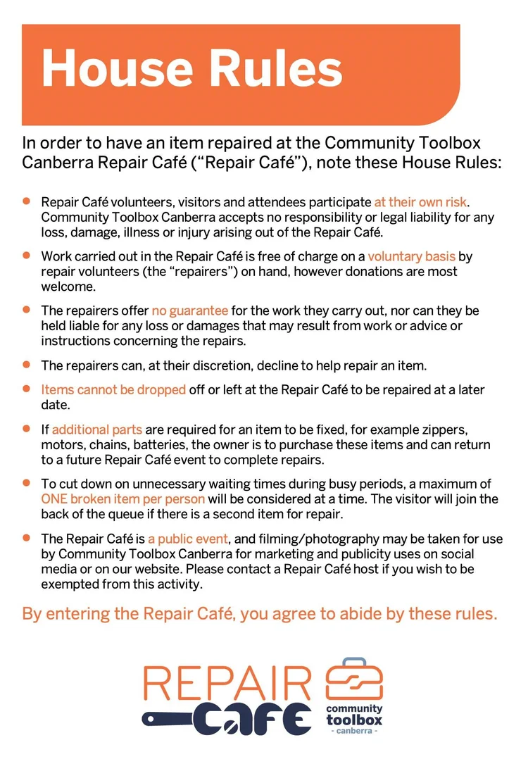 Repair Cafe — Community Toolbox Canberra