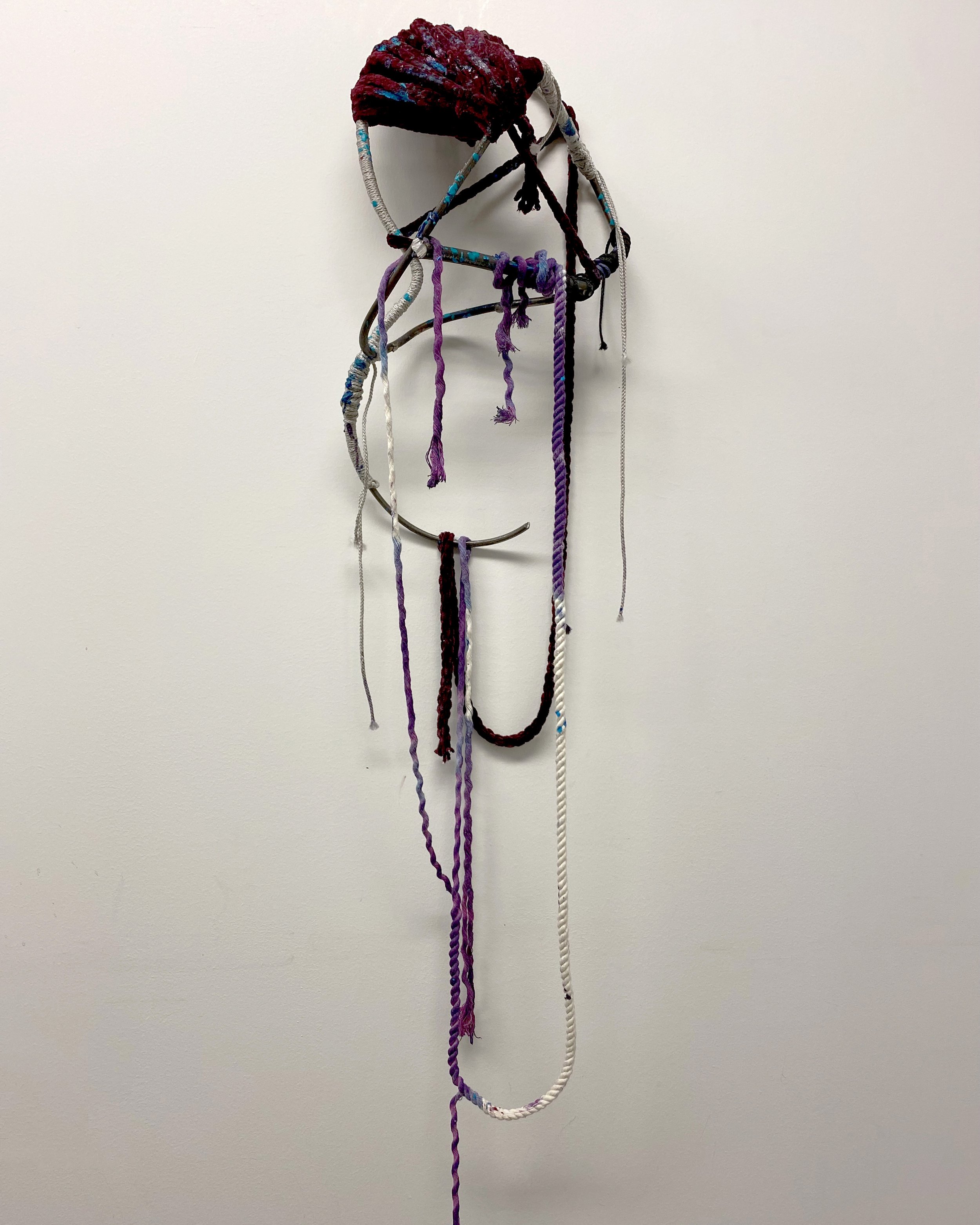 All Wrapped Up -
Mild Steel Rod, Dyed Rope Cord, Yarn, and Wax