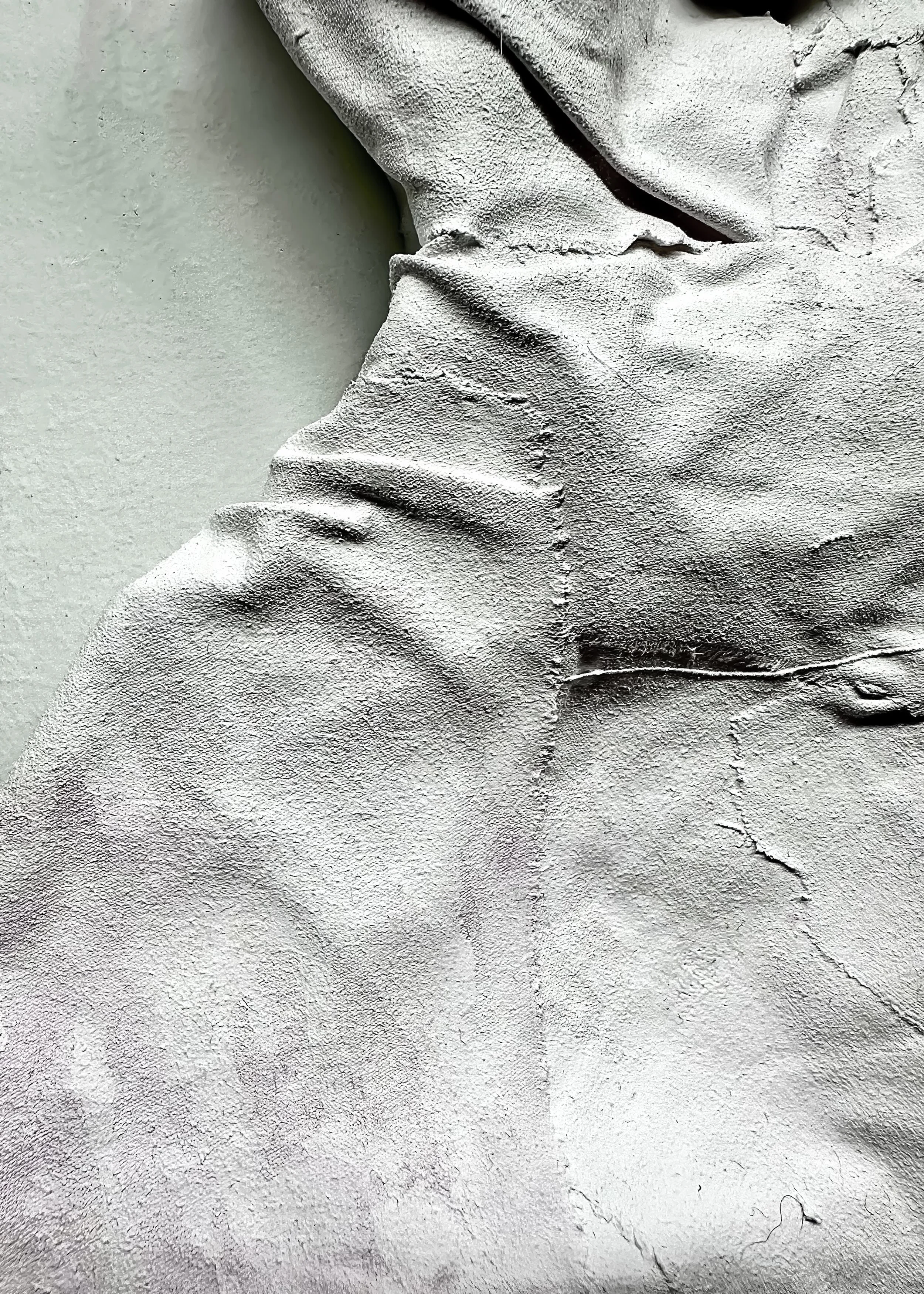 "Prelude" - Detail |
Cast Linen and Gesso |
Fall 2023