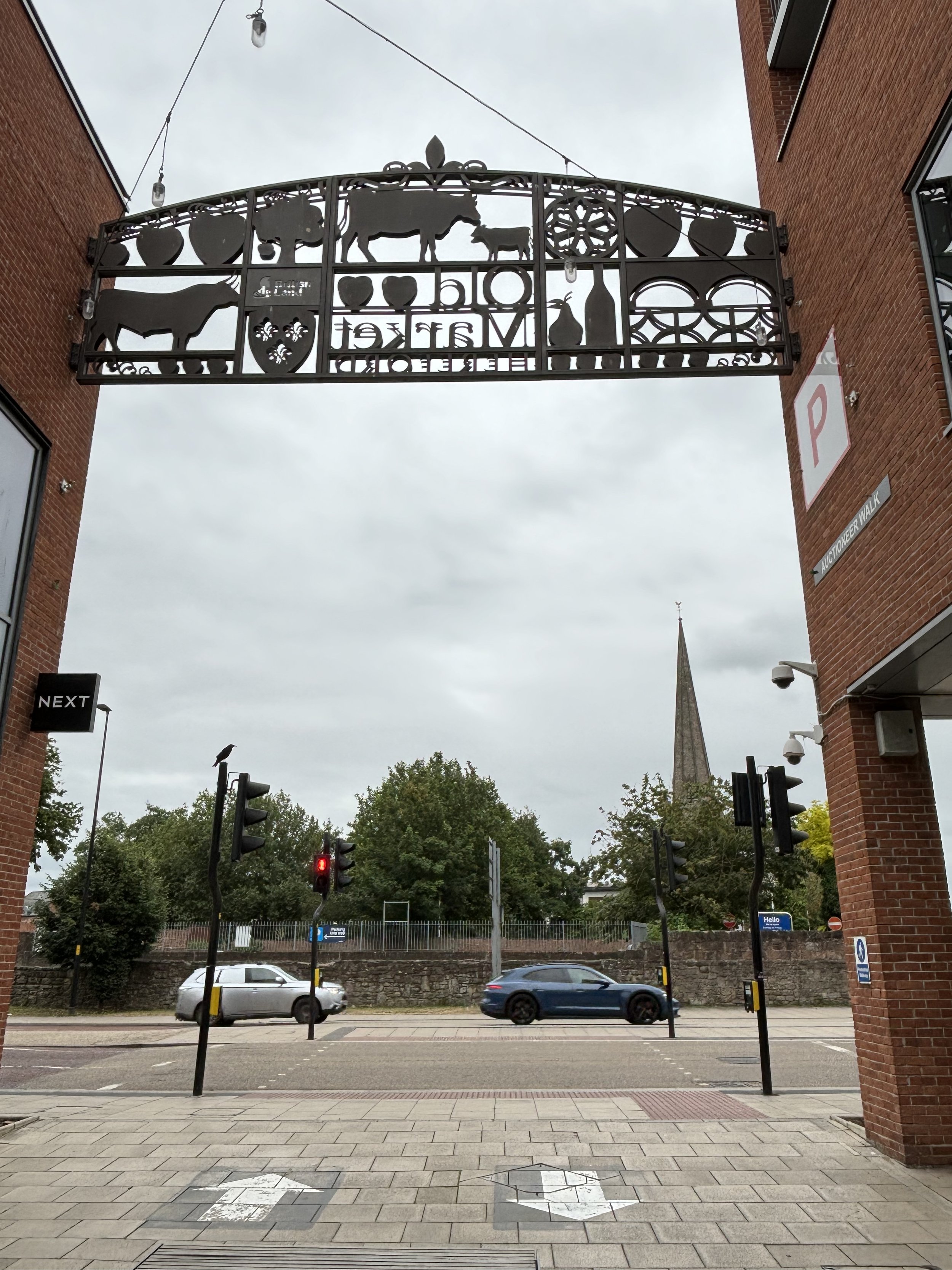 A STAND-BACK VIEW OF THE IMORESSIVE MONTAGE OF THE HISTORY OF HEREFORD. HOWEVER, WHAT SECRET DOES THE MONTAGE HIDE?
