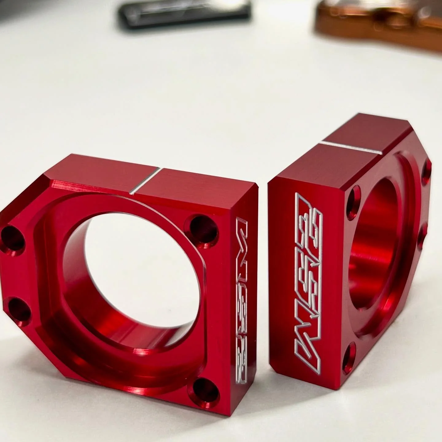 Our CNC machined billet axle blocks are of the highest quality that money can buy, guaranteed! Get yourself a set for your bike today at 2SMperformance.com!

#CNC #machined #billet #AxleBlocks #2stroke #motocross #bikes #dirtbike #twostroke #2SM #2SM