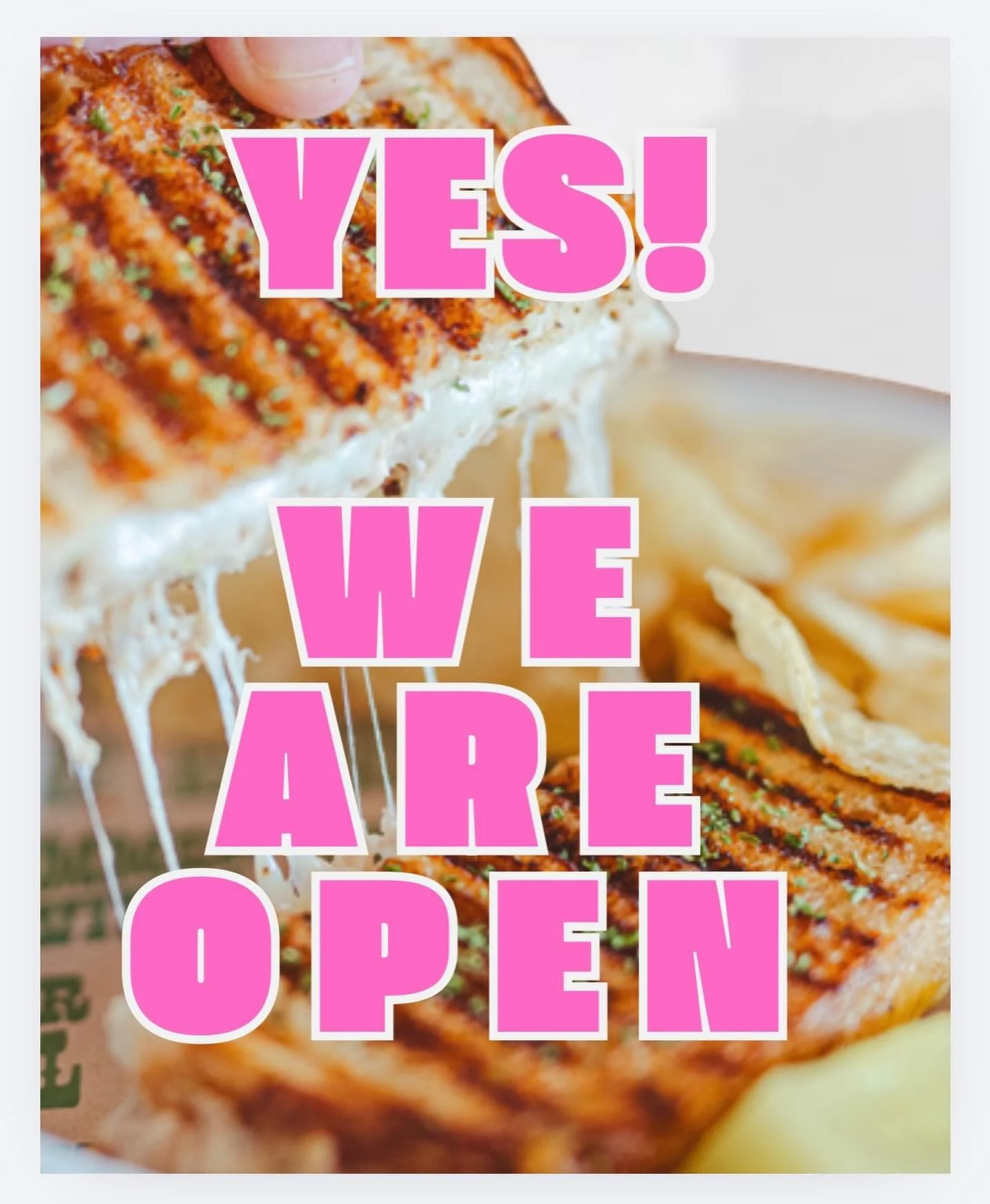Yes!!! We are back OPEN, Tuesday 11-3! Happy Hour at 2pm.  Our staff worked hard to get here, come hang out and enjoy some tasty food with us