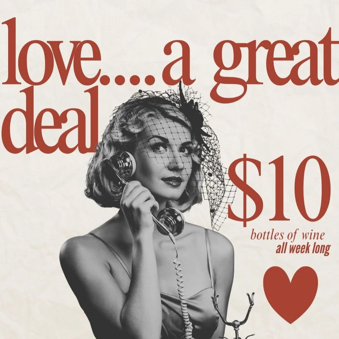 $10 bottles. This week. That&rsquo;s it. 🍾

If you&rsquo;ve been waiting for a sign to grab wine to-go&hellip; this is it.

Valentine&rsquo;s Week special &mdash; take a bottle home, pair it with lunch, dessert, or your own candlelit setup. But don&