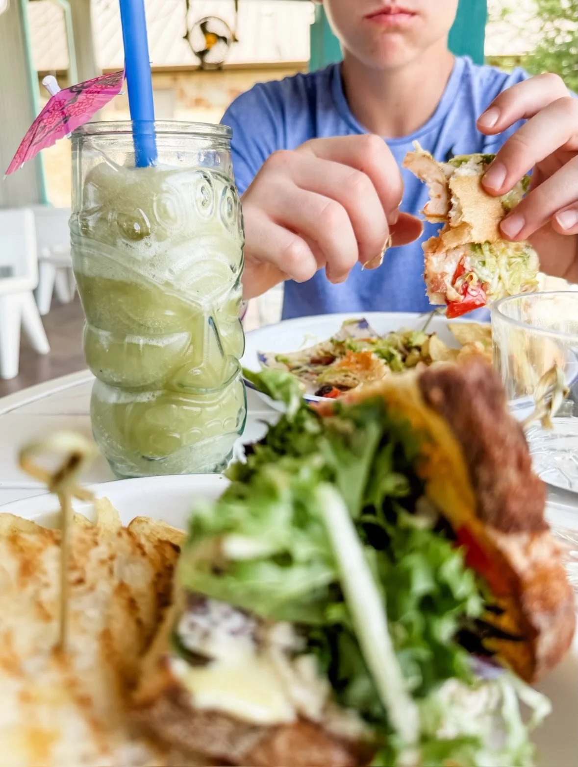It&rsquo;s 90 degrees. Frozen Lavender Matcha Lemonade is the move. 

Kids are obsessed.  Adults come back for it. Again and again. 

Pair it your way:
🤸 With a Churro Rice Krispie Treat (sweet and nostalgic) 
🤸 Farro Grain Bowl keeping it light an
