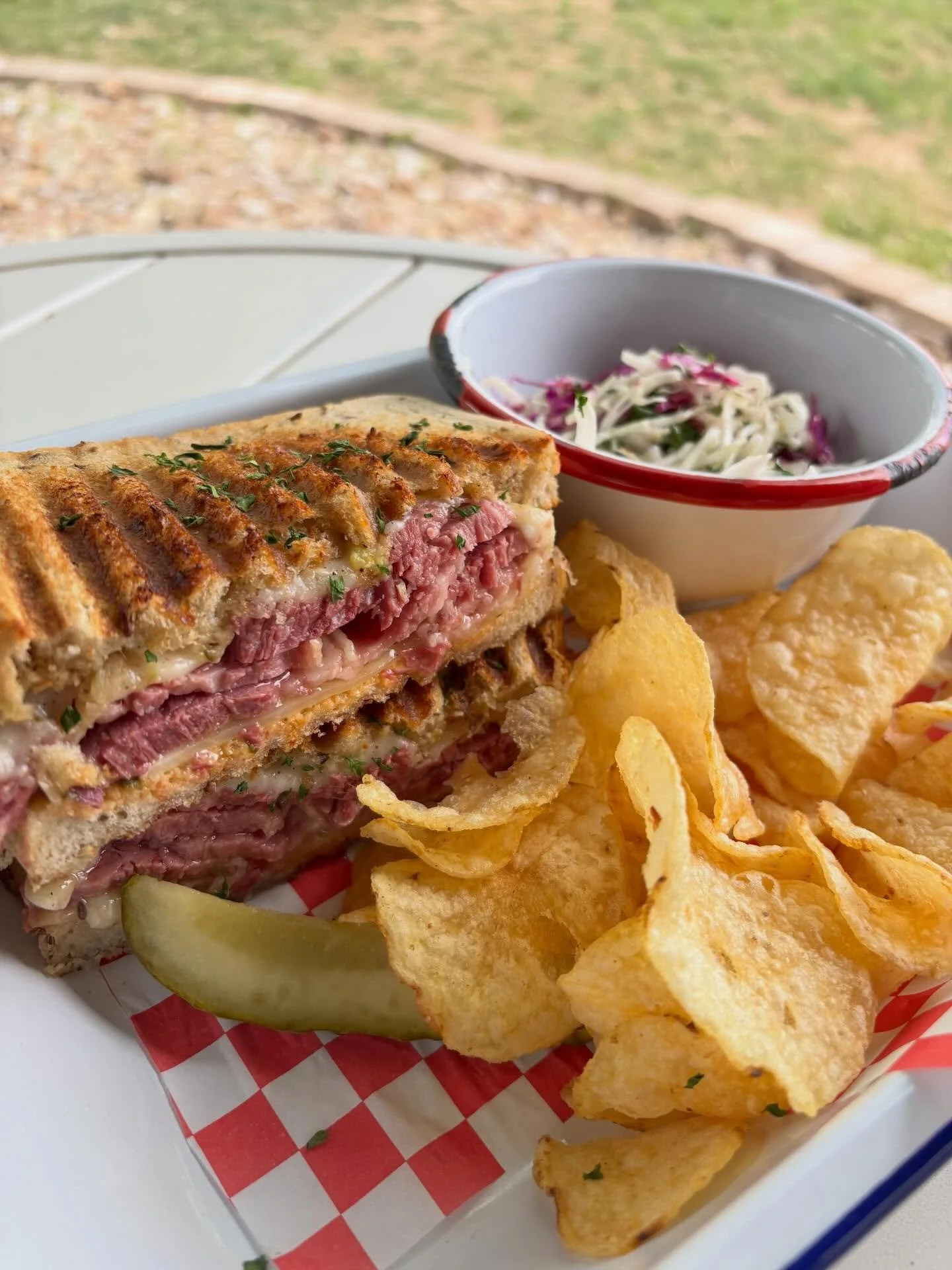 This one&rsquo;s not playing around.

Our Grilled Cheese Reuben is stacked with tender pastrami, house Russian dressing, loaded with gooey melted cheese, and pressed hot on griddled Jewish rye until it&rsquo;s perfectly crisp on the outside and melty