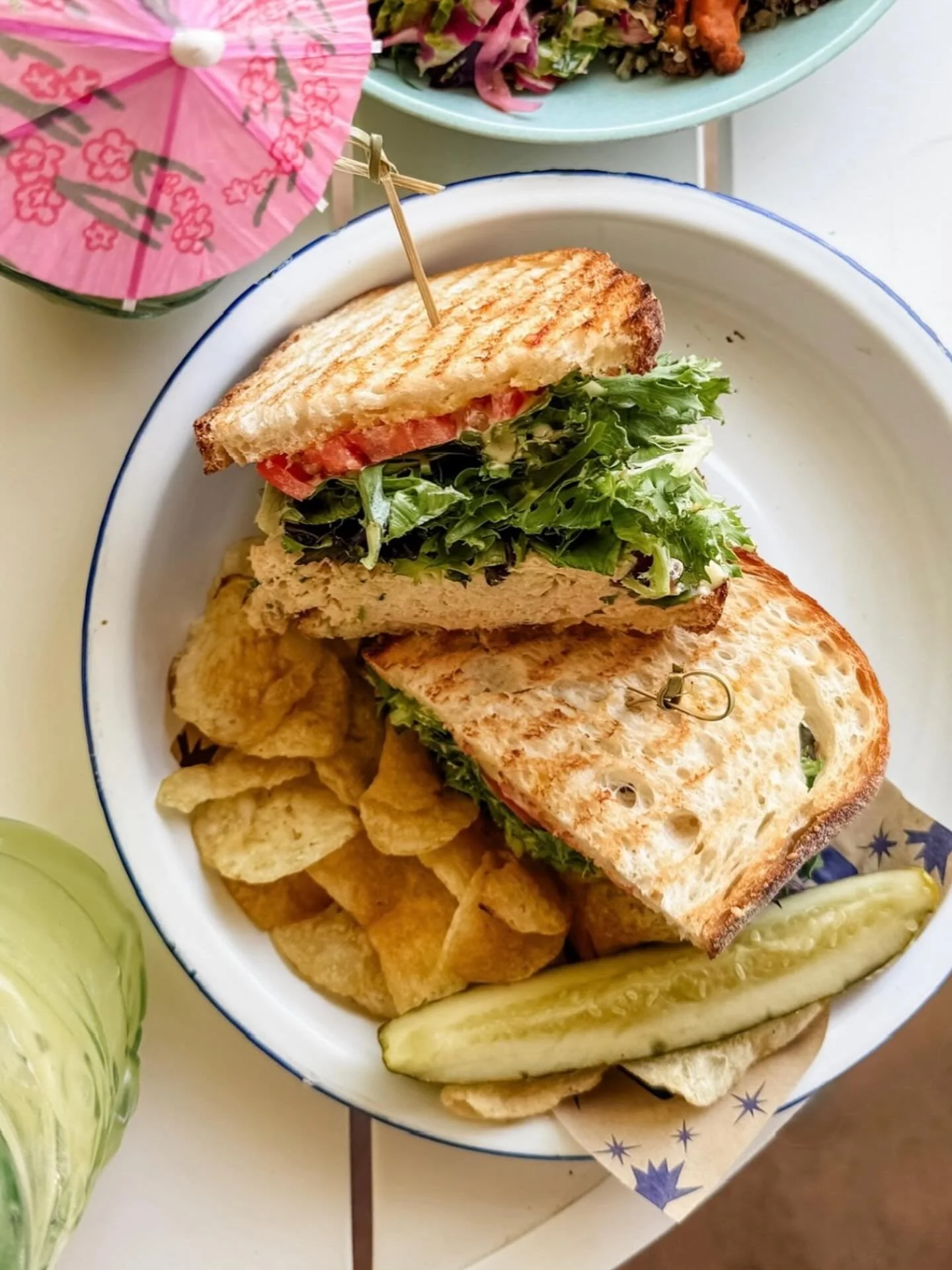 Nothing boring about this one.

Our Chicken Salad Sandwich has been a heavy hitter since day one &mdash; and yeah, it&rsquo;s not going anywhere.

House shredded chicken tossed with yogurt, mayo, and dijon (so it hits clean, not heavy), layered with 