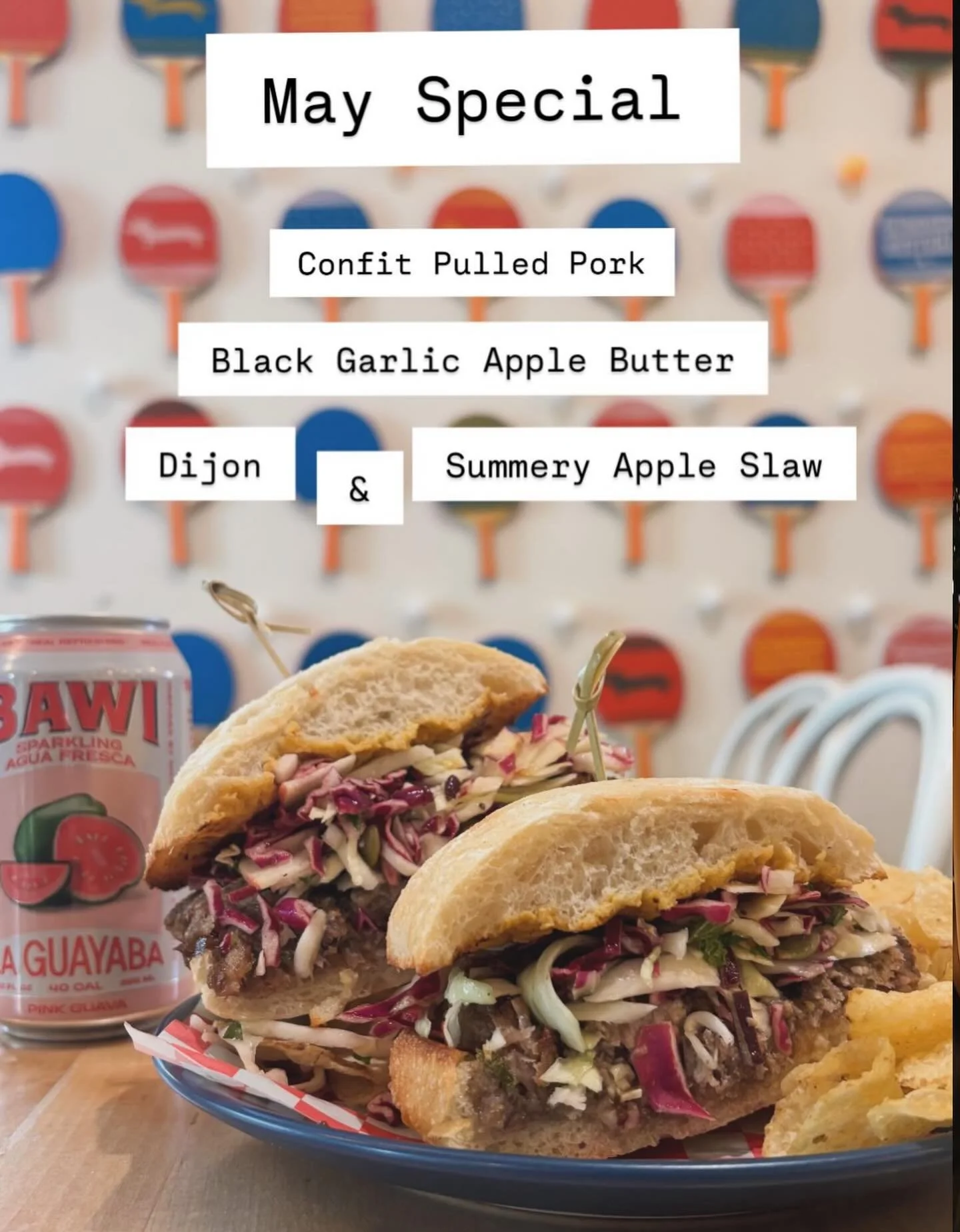 May Special is here and boy is it DREAMY

Coriander-spiced, slow-roasted pulled pork + Jonathan&rsquo;s all-time favorite housemade black garlic apple butter, summery crisp apple and cabbage slaw, on warm ciabatta. 

It&rsquo;s rich, it&rsquo;s cozy,