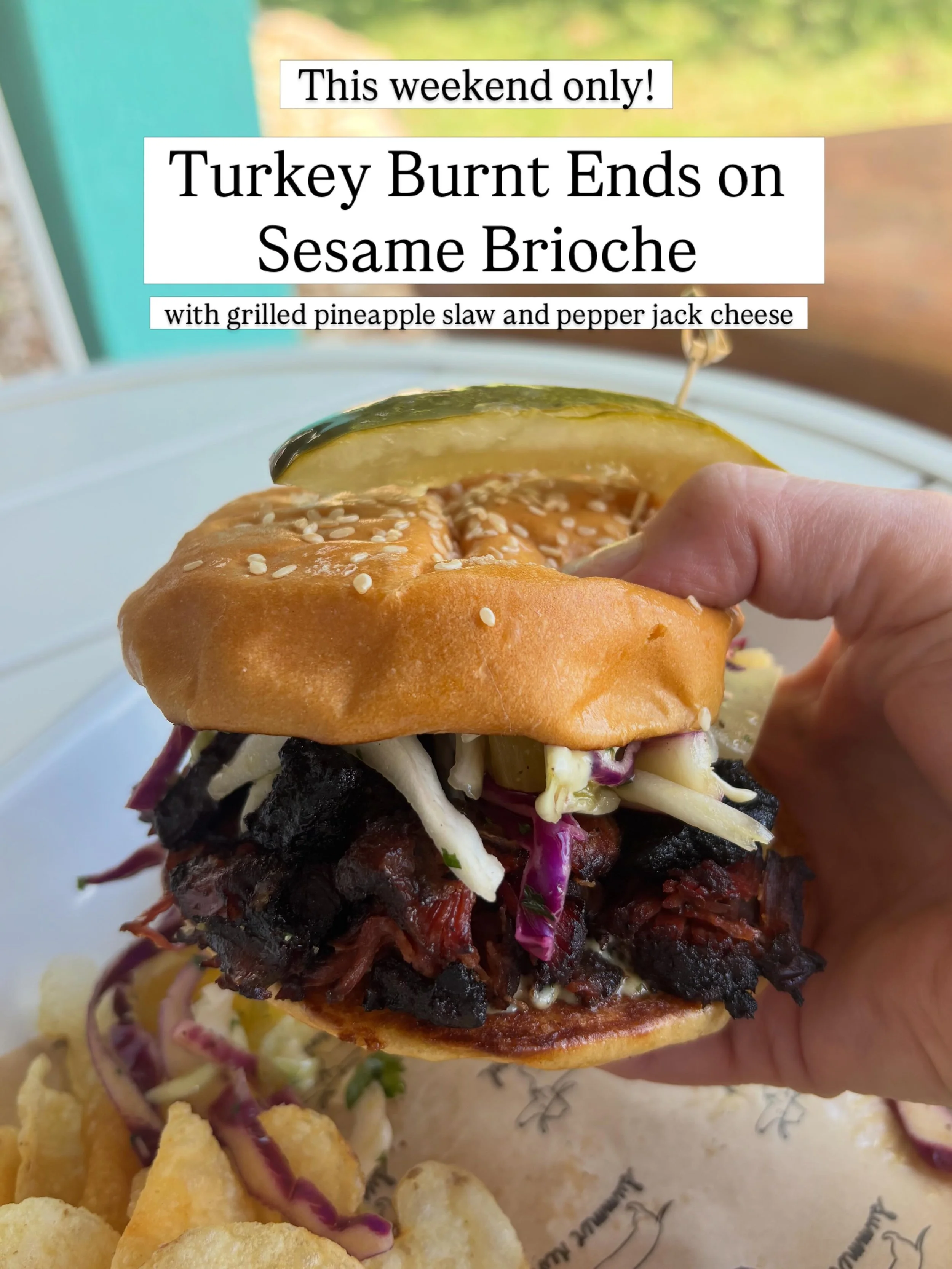 This Friday&ndash;Monday, we&rsquo;re celebrating the long weekend by rolling out a few specials and kicking off summer the right way.

😎Turkey Burnt Ends Sandwich Tender turkey burnt ends piled onto a Kraftsman Bakery sesame brioche bun with melty 