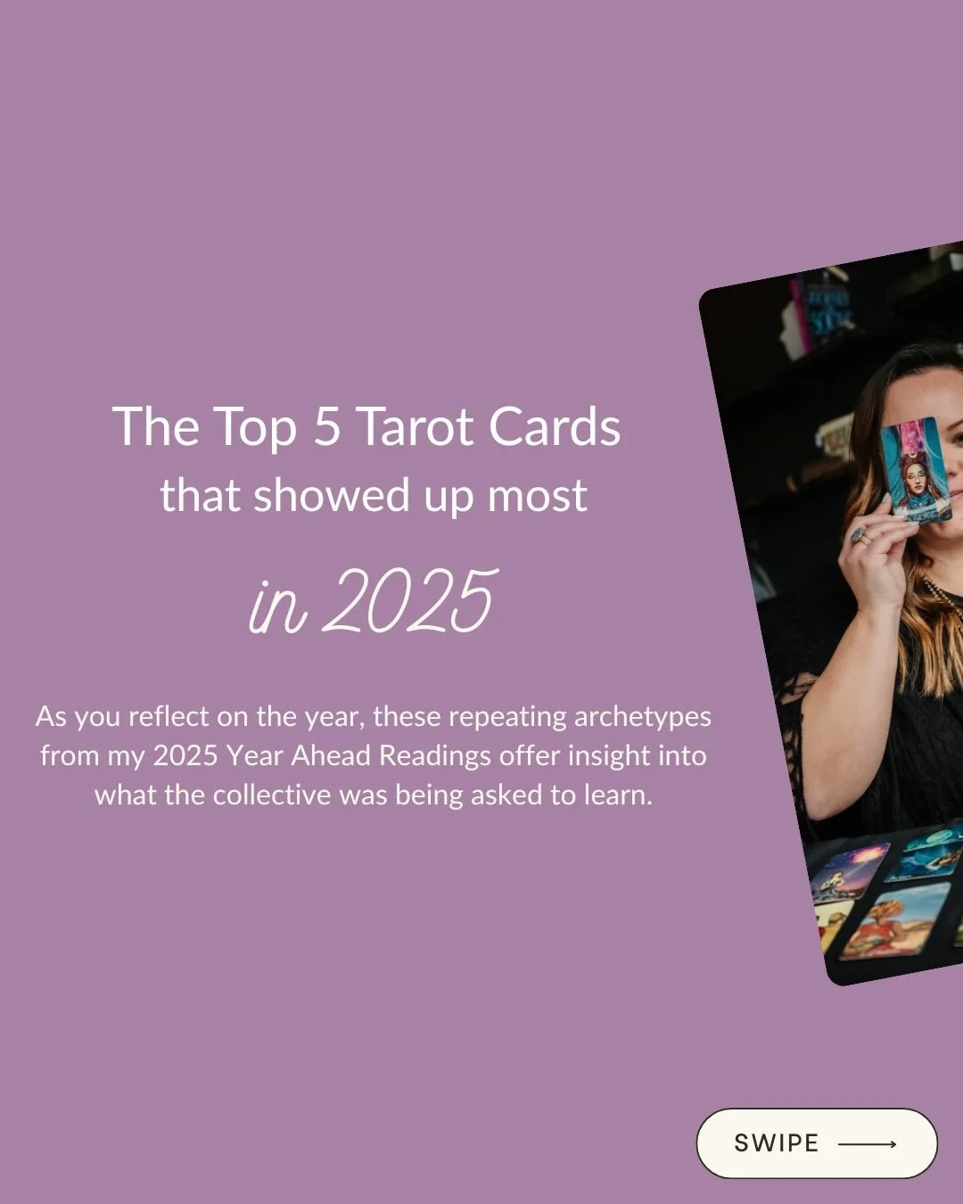 Once you&rsquo;ve swiped, scroll for some journal prompts ⬇️⁠
⁠
Given the collective messages, reflect on the following questions for yourself:⁠
⁠
 &bull; What shifted beneath the surface this year? ⁠
&bull; Where did life invite you to grow?⁠
 &bull