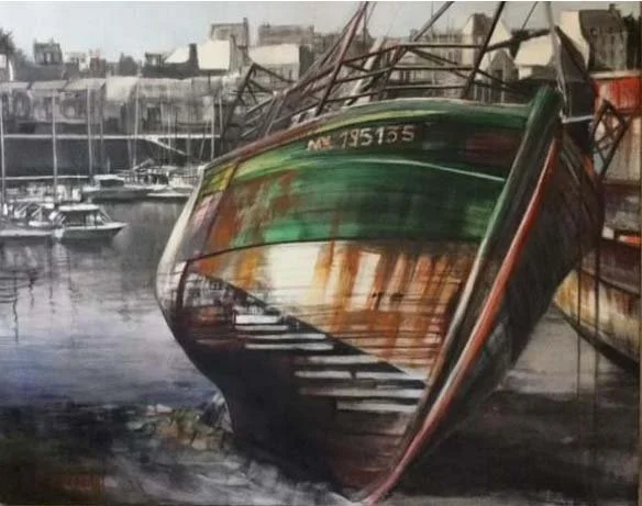 'Sur le flanc' - acryl op canvas - 65 x 54 cm
