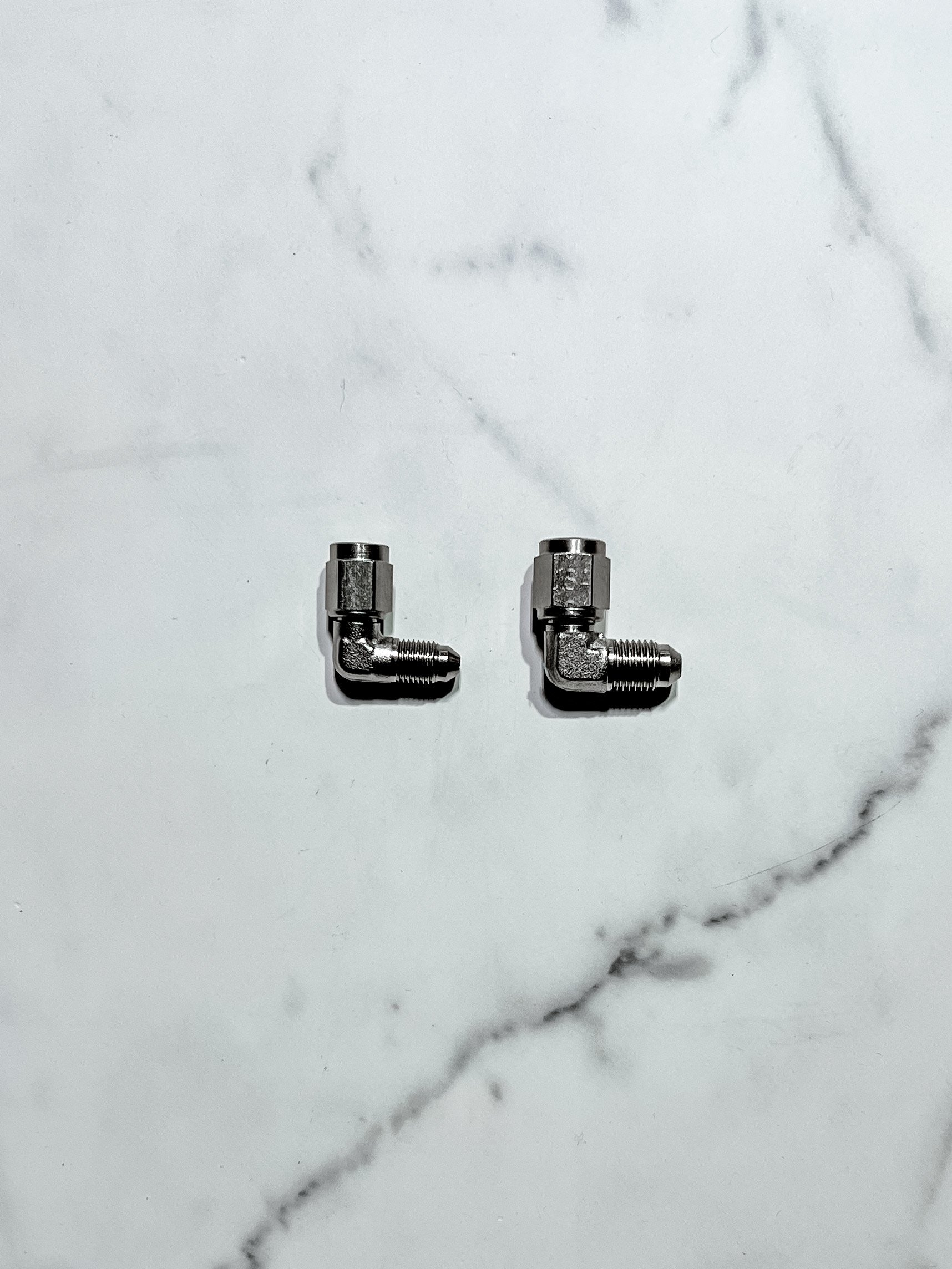 XRP 90 DEGREE FORGED A.N. FEMALE SWIVEL TO A.N. MALE ADAPTER - STEEL #3 AND #4 SKU: 900533, 900544