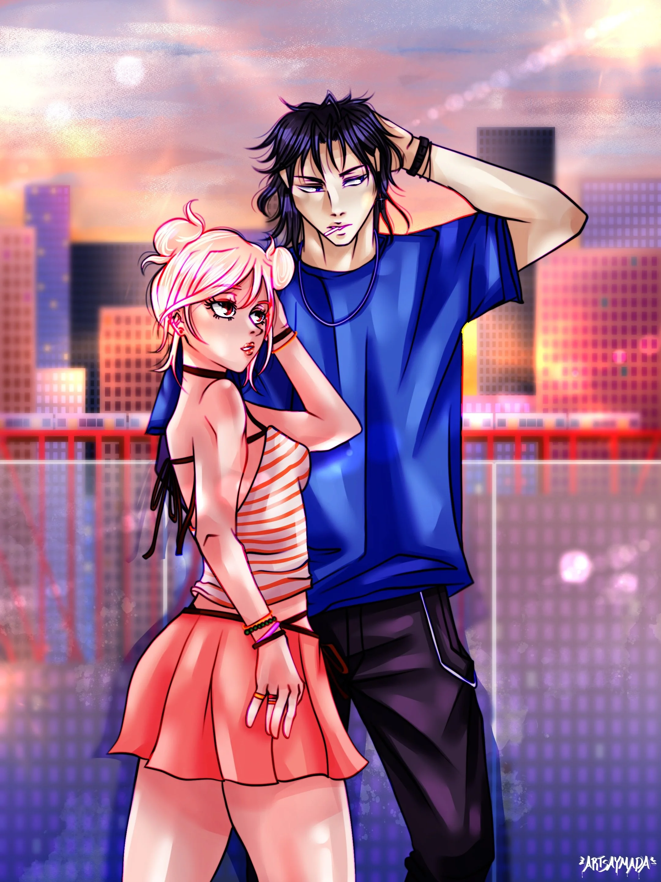day off fits 💖
.
Felt like drawing these sweeties again. What do you think they do on their days off? In-universe they don&rsquo;t get many 😜
.
Characters: Isa, Nao
Webtoon: Bulgogi Punks
.
Quick life update: The past few months have been busy, and