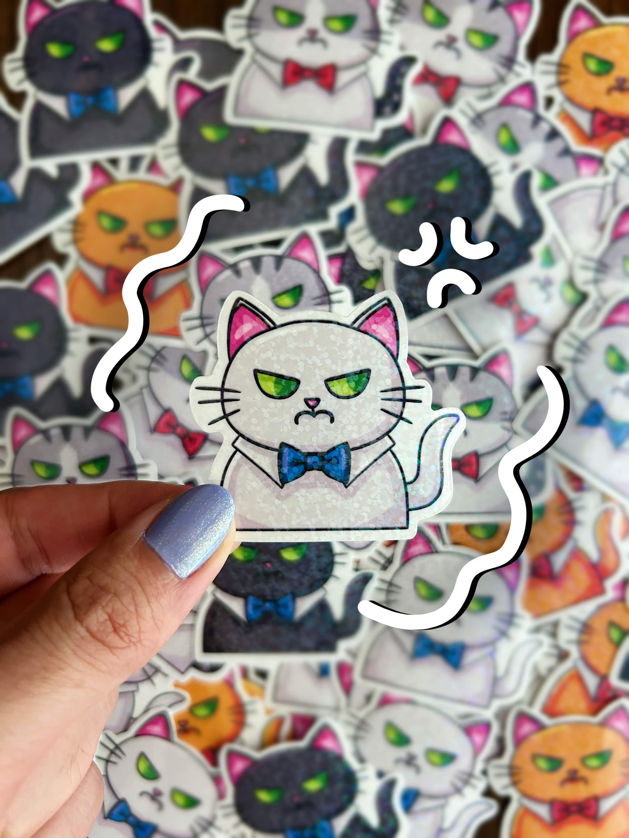Angry Office Cat Sticker