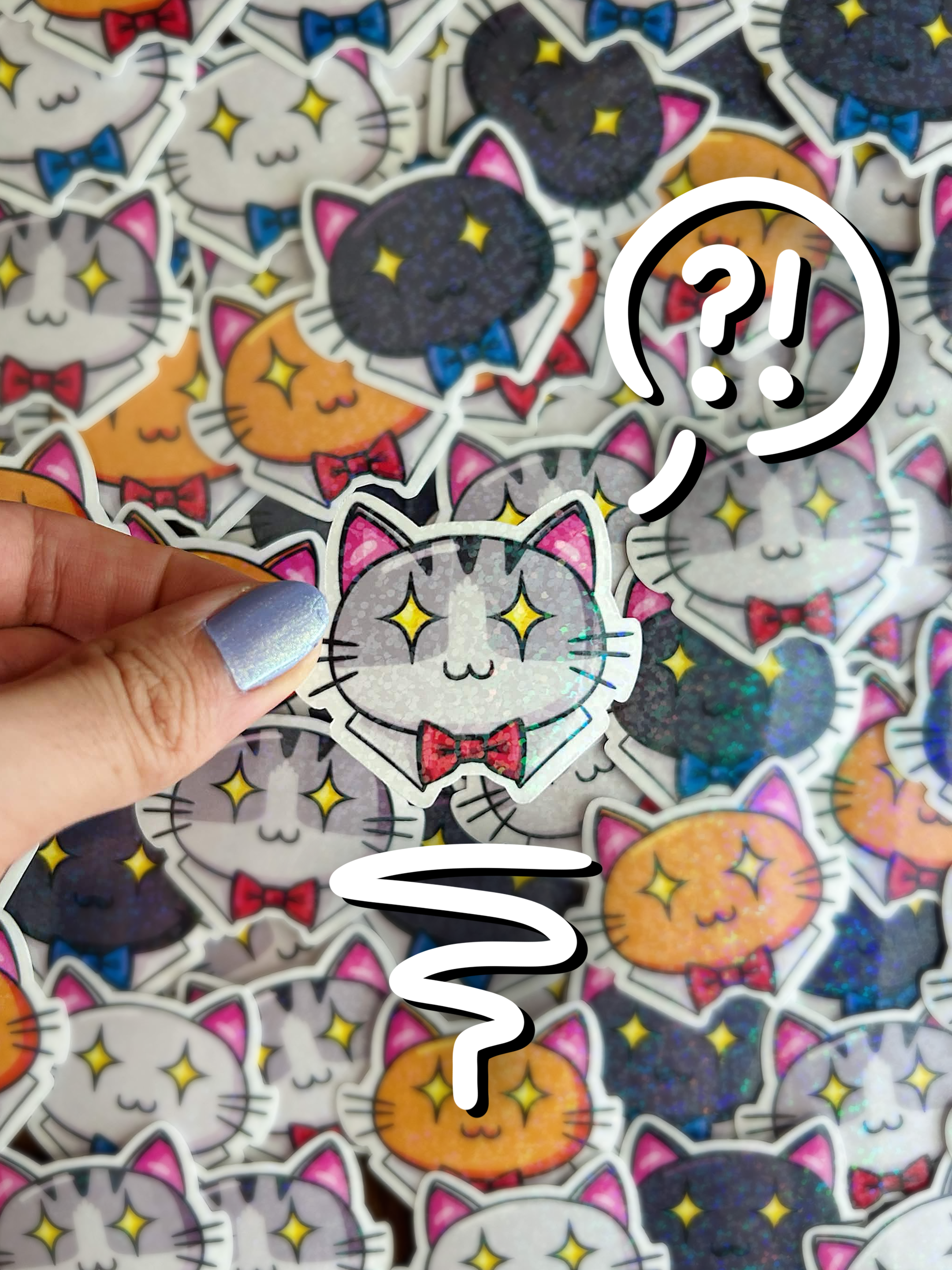 Sparkle Office Cat Sticker