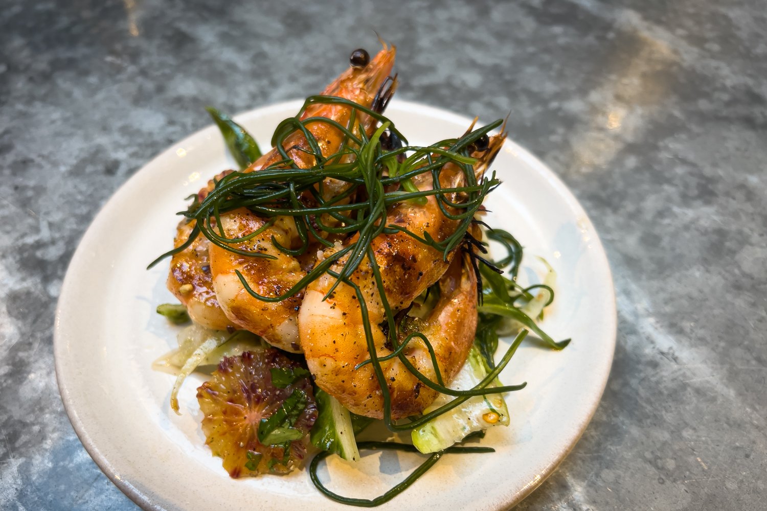  Grilled prawns: A "hidden" starter that was a stunningly good take on this classic dish. 