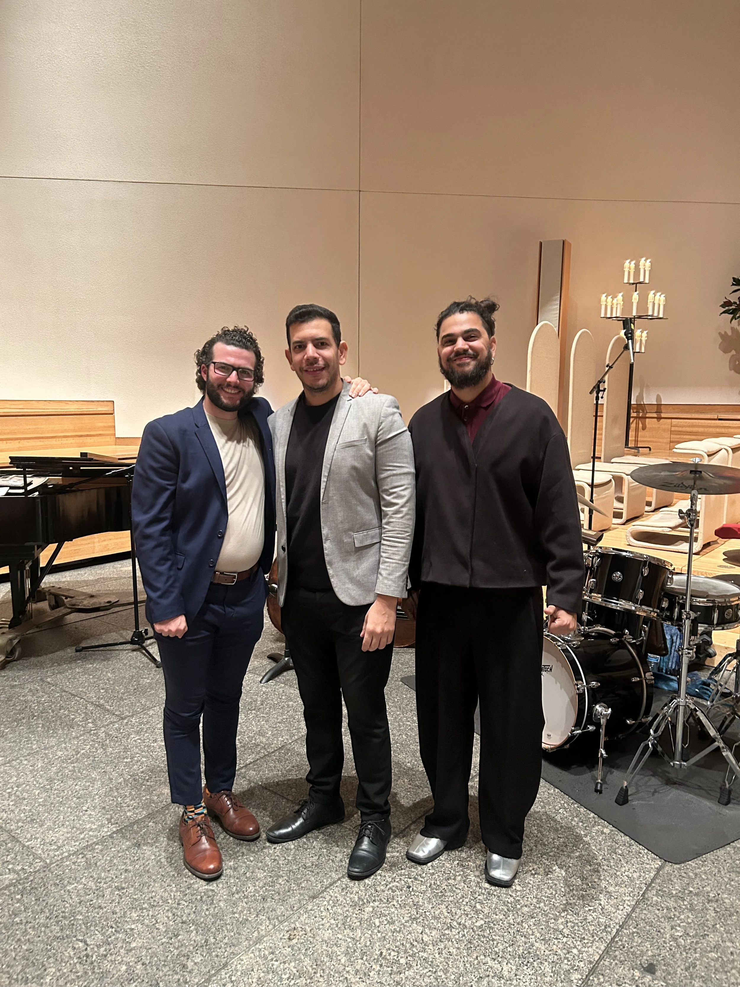 Eric's Cuban Jazz Project, from their performance for the Saint Peter's Church Jazz Vespers Series for Dia de los Muertos. From left: Eric, Raul Reyes, Marcelo Camacho.