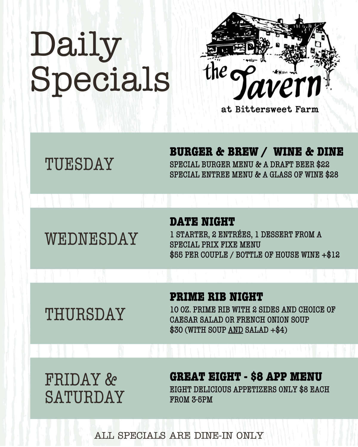 Menu | Discover Delicious Local Cuisine Today — Bittersweet Farm