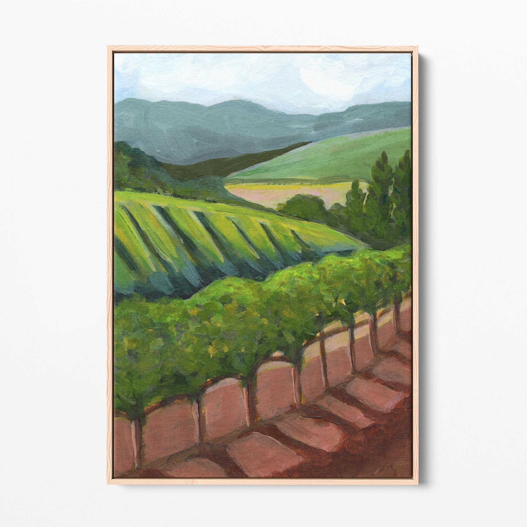 Afternoon in the Vineyard_Calex Studio_Landscape Painting_Framed Canvas Art_front.jpg